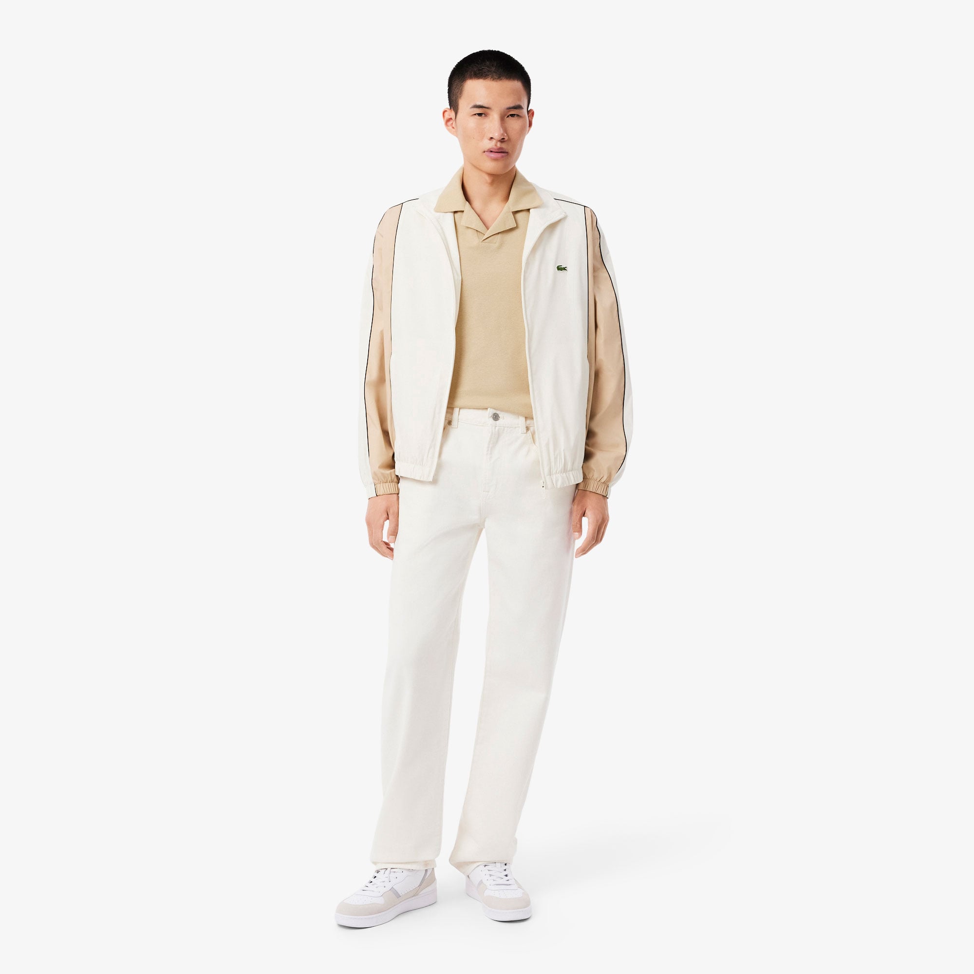 Lacoste Erkek Classic Fit Keten Bej Polo görsel 4