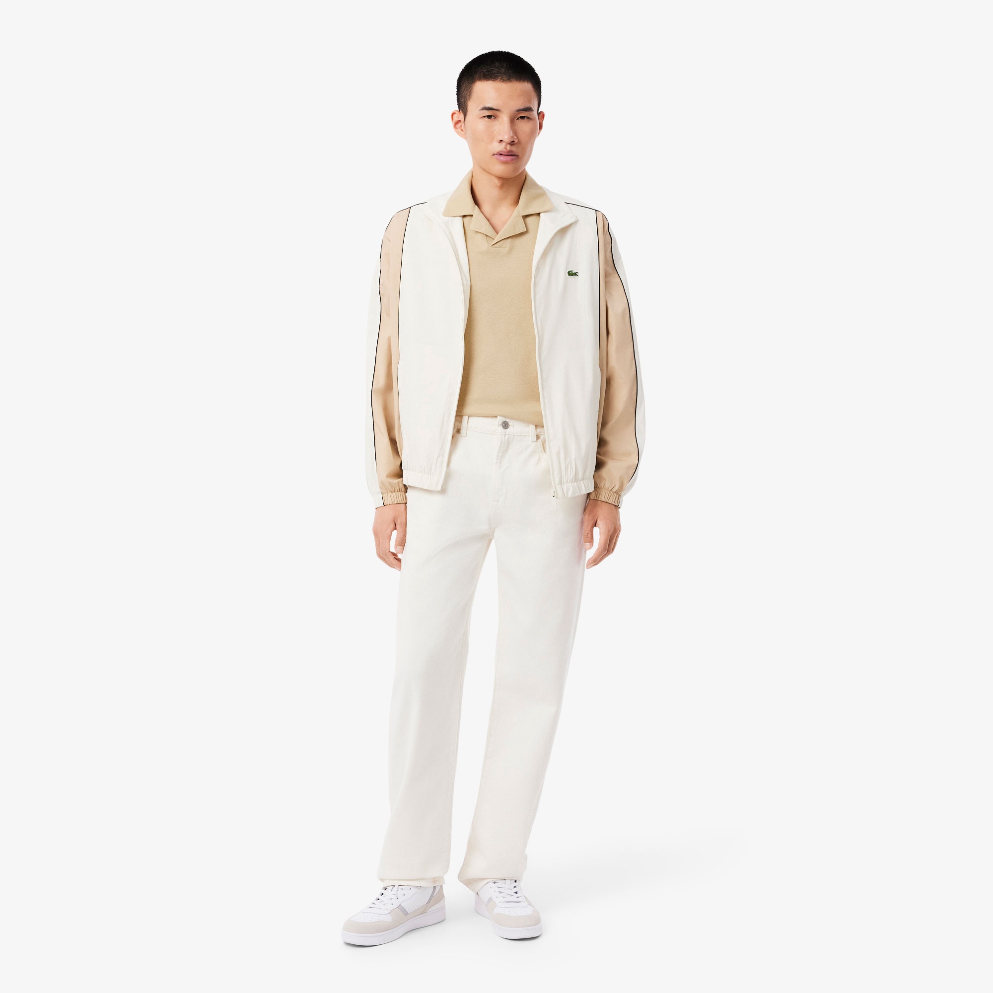Erkek Classic Fit Keten Bej Polo