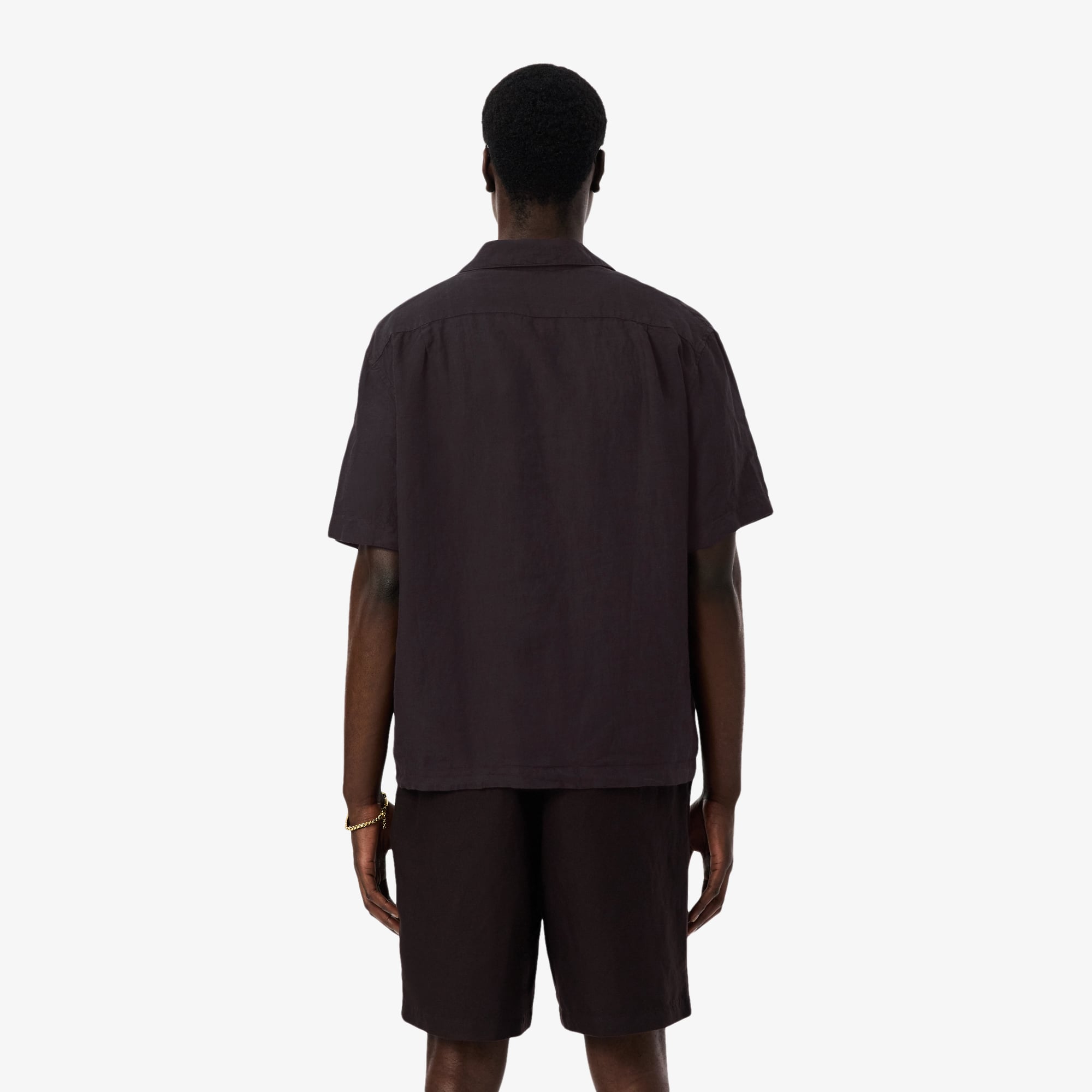 Lacoste Erkek Relaxed Fit Kısa Kollu Koyu Kahverengi Gömlek görsel 3