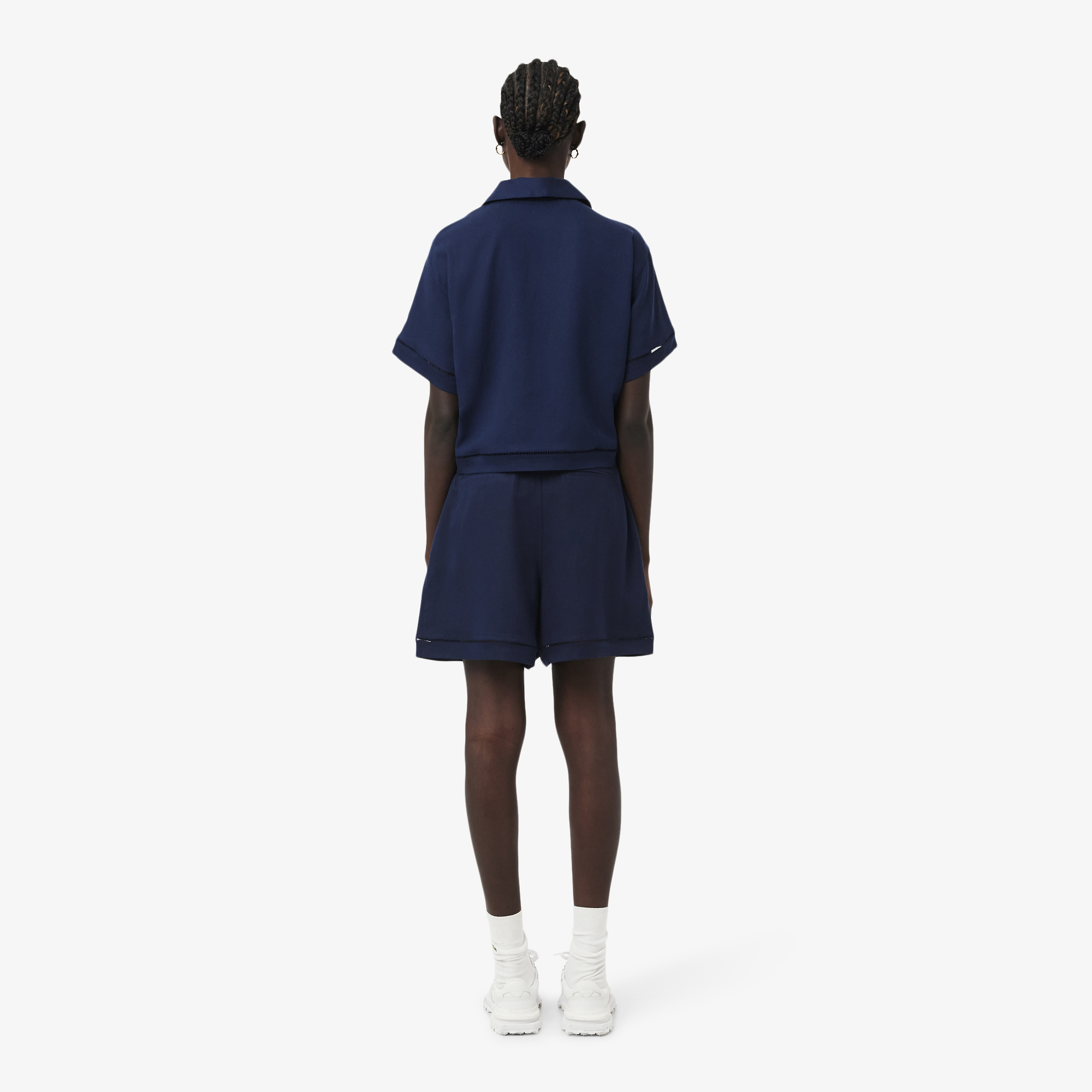 Lacoste Kadın Oversize Fit Lacivert Bermuda Şort görsel 3