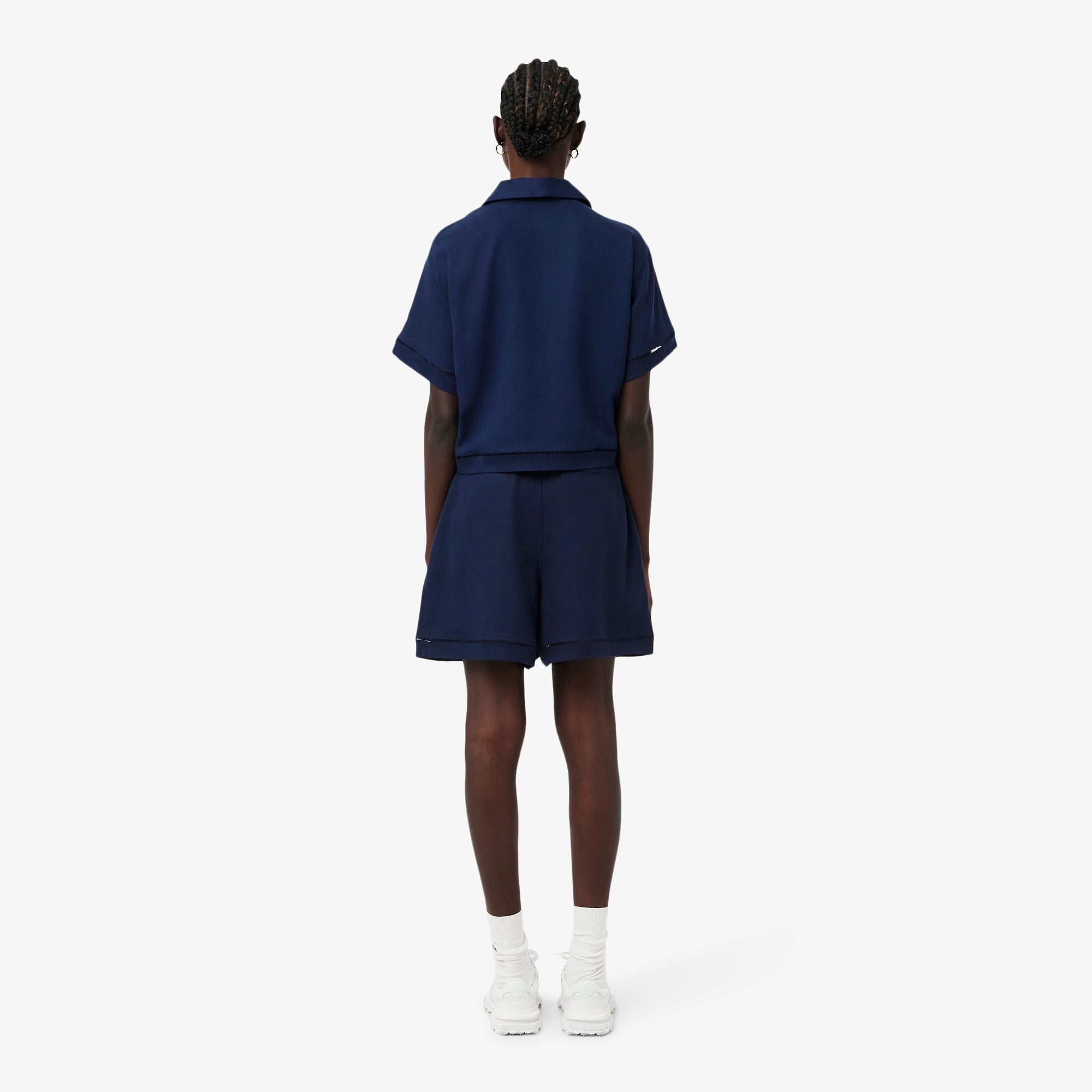 Kadın Oversize Fit Lacivert Bermuda Şort