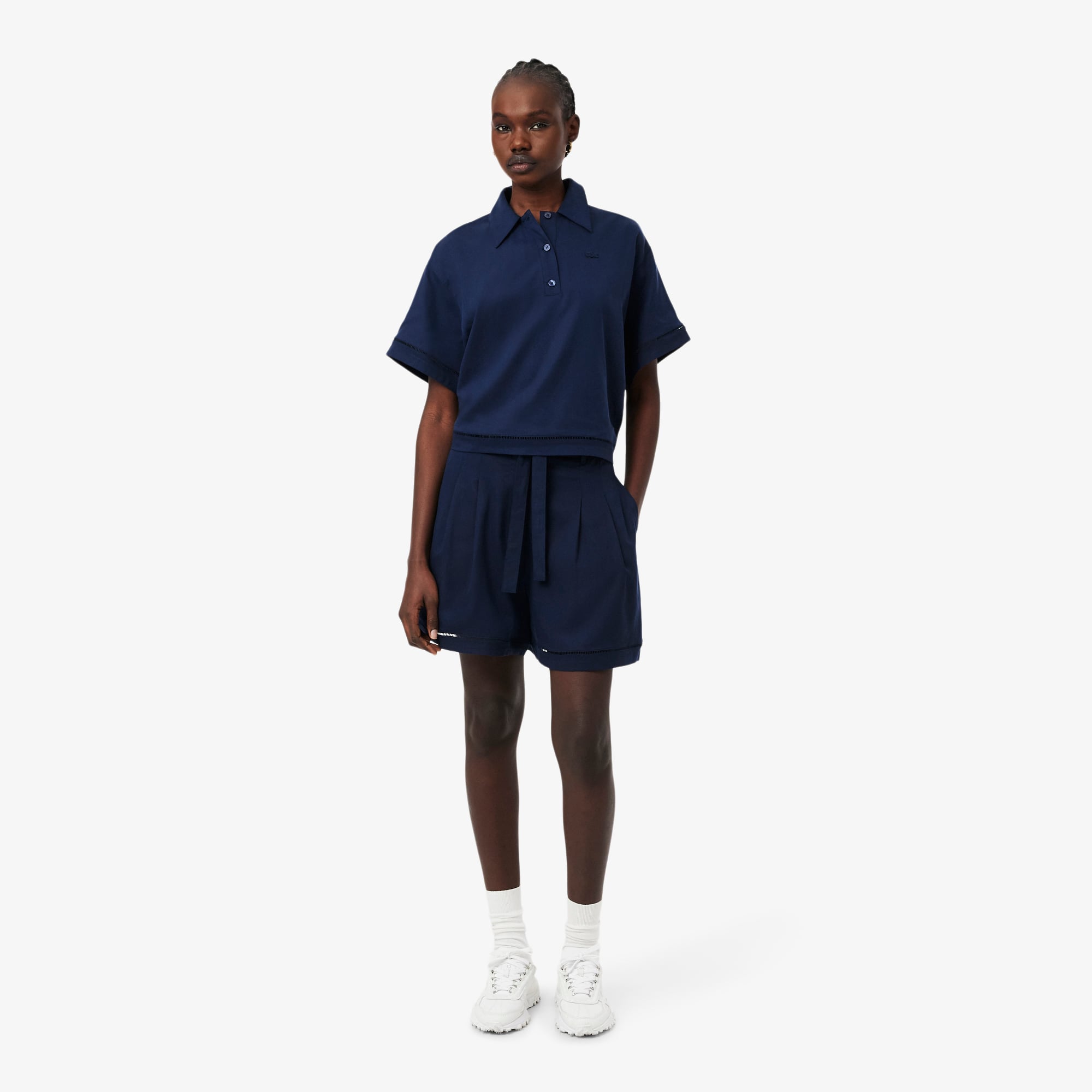 Lacoste Kadın Oversize Fit Lacivert Bermuda Şort