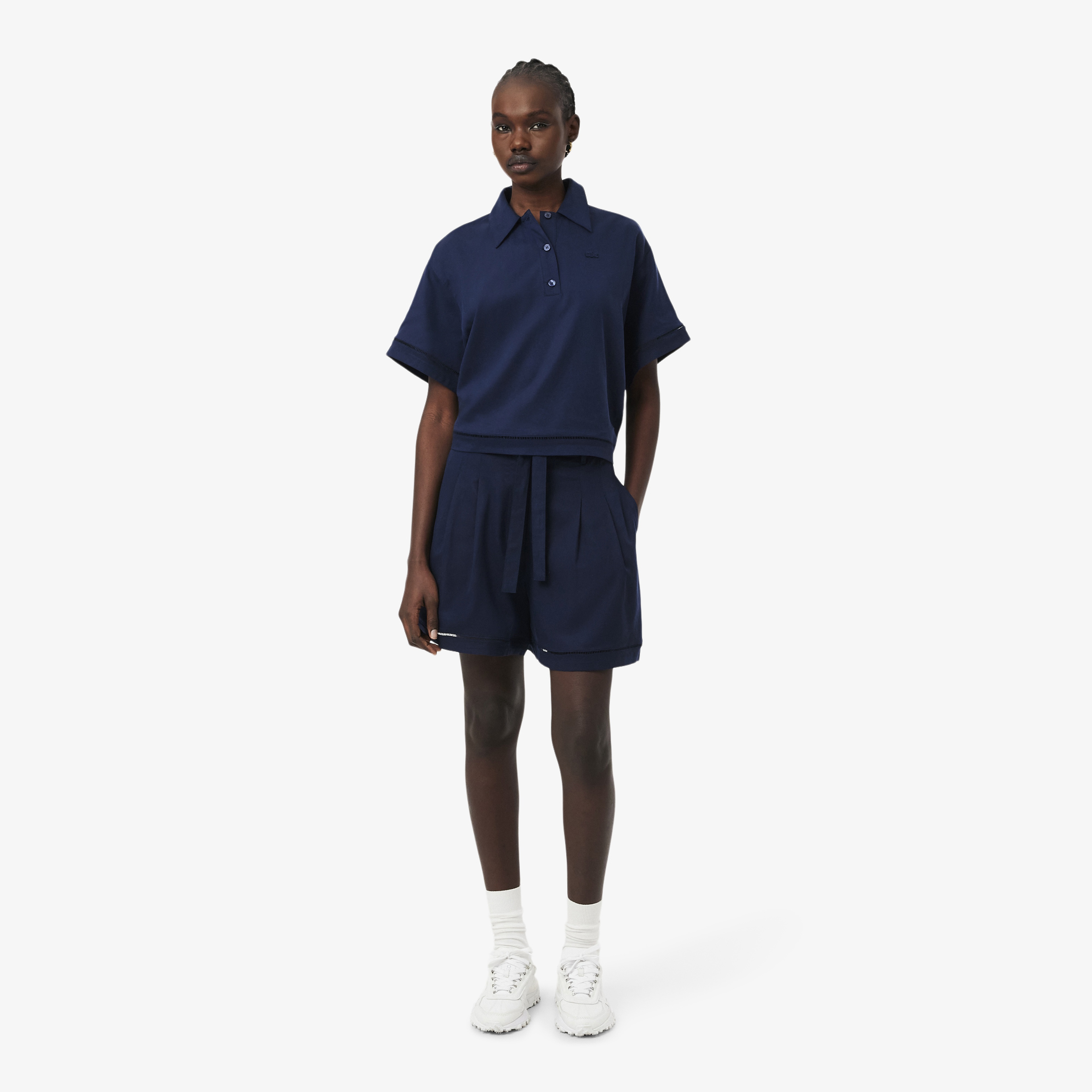 Kadın Oversize Fit Lacivert Bermuda Şort