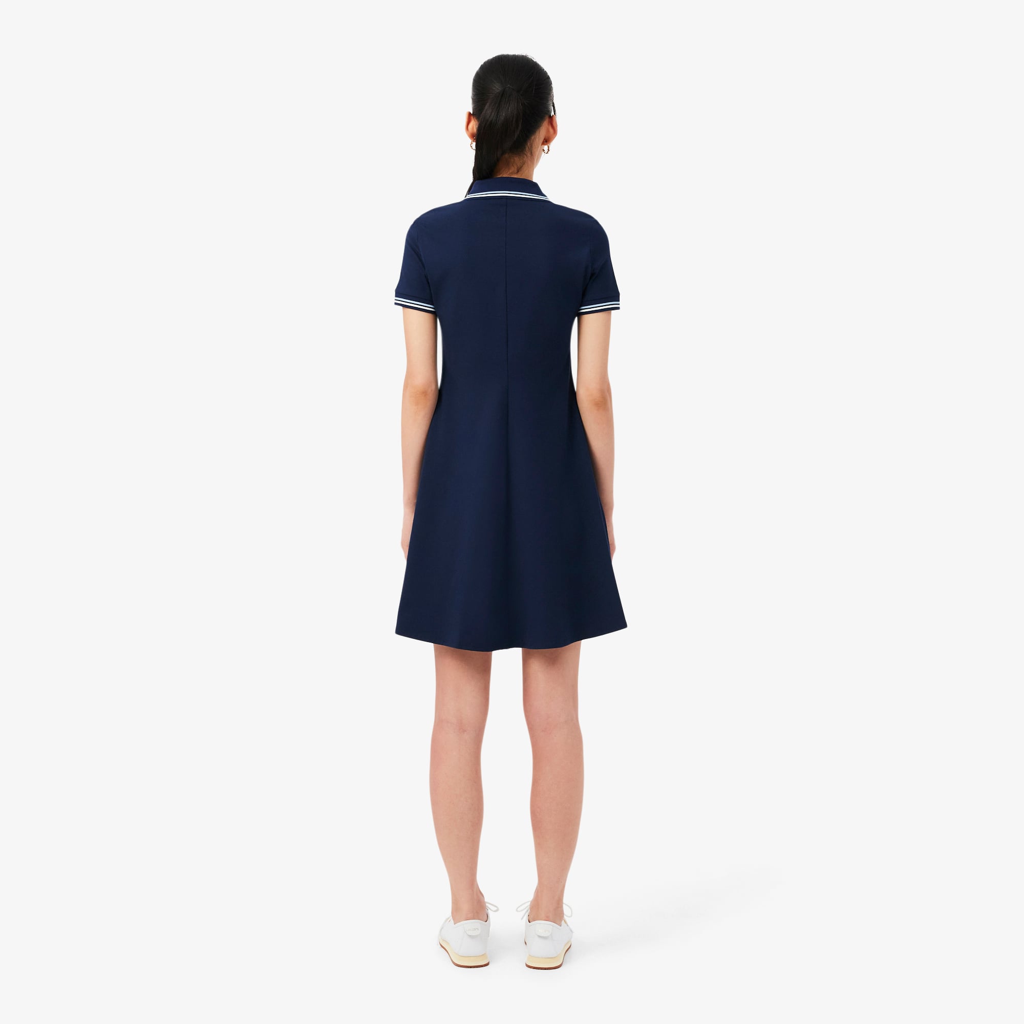 Lacoste Kadın Flare Fit Kısa Kollu Polo Yaka Organik Pamuk Lacivert Elbise görsel 3