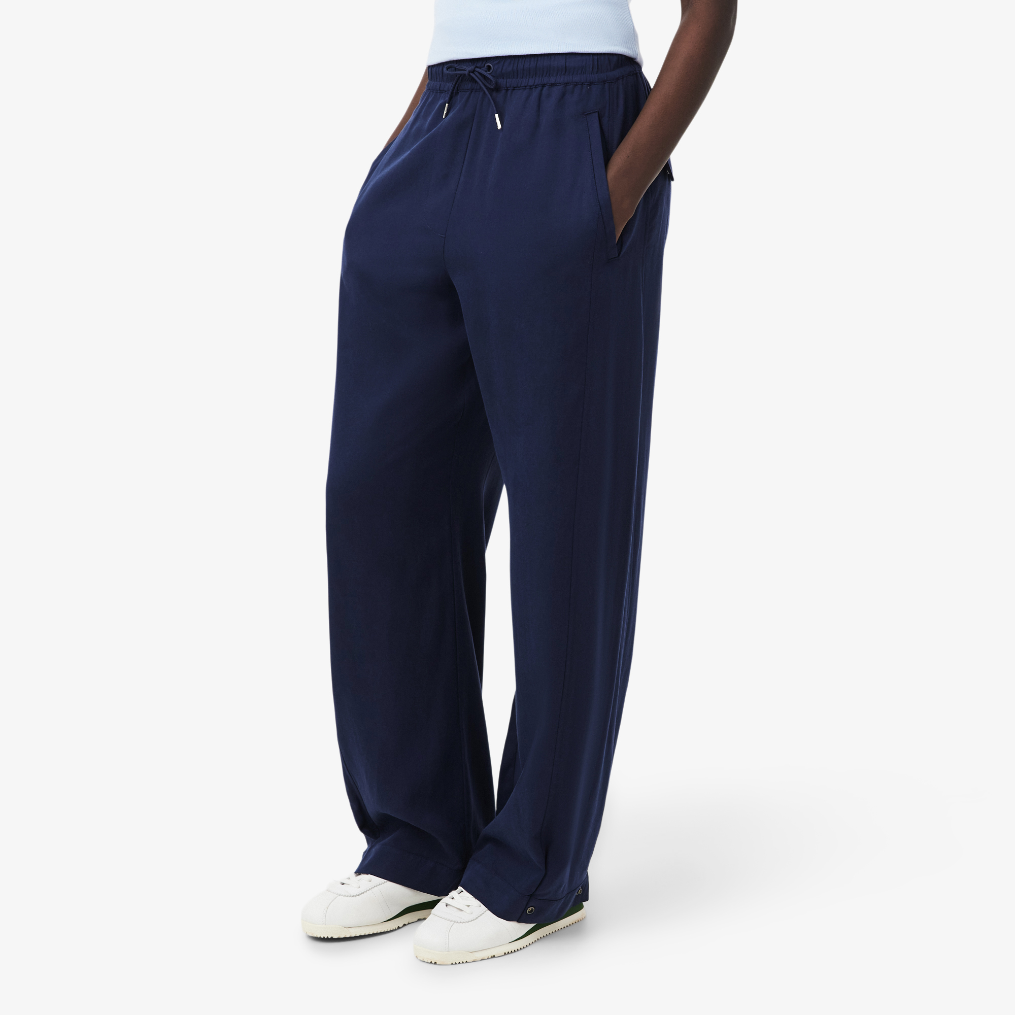 Lacoste Kadın Oversize Fit Lacivert Pantolon görsel 2