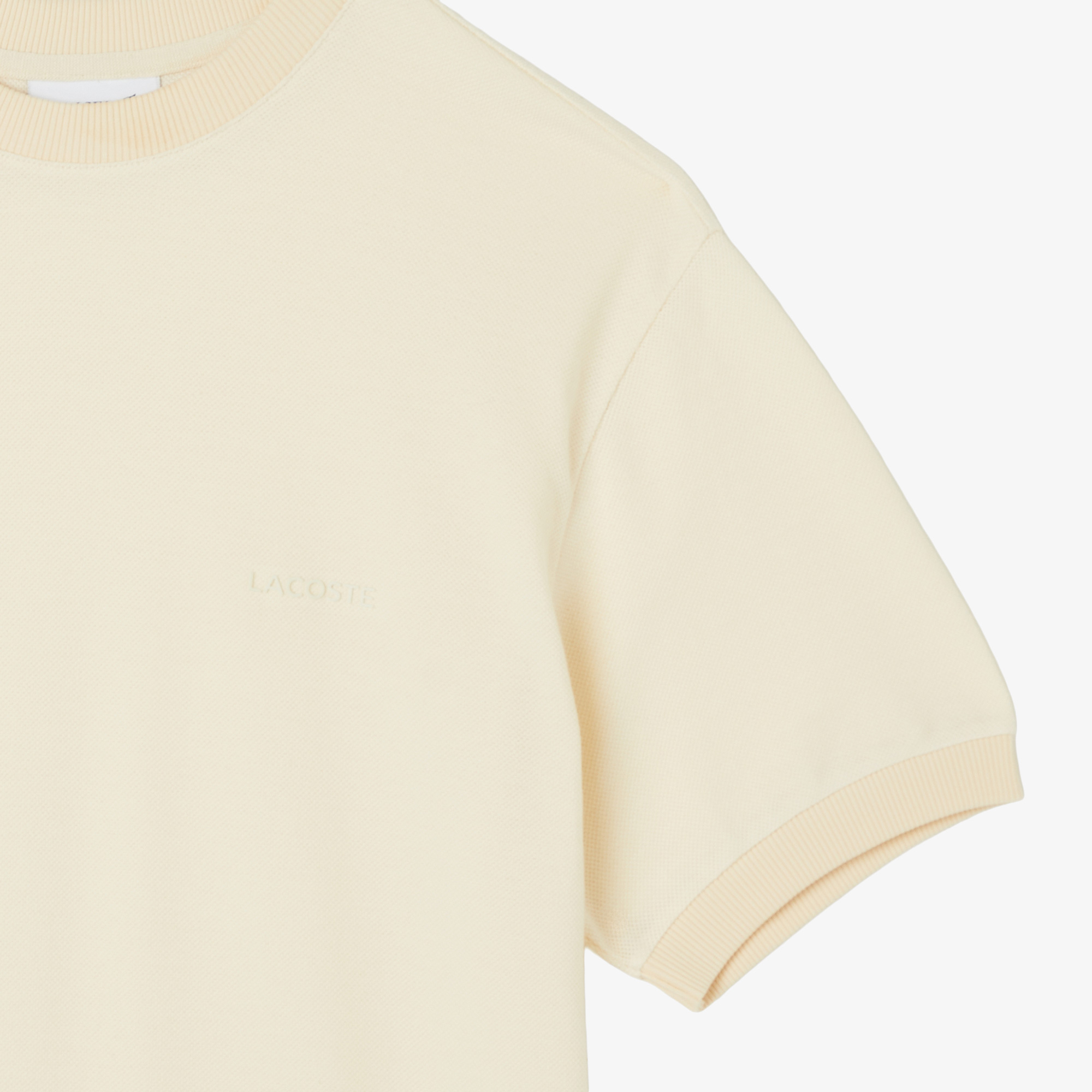 Lacoste Erkek Relaxed Fit Bisiklet Yaka Bej T-Shirt görsel 4