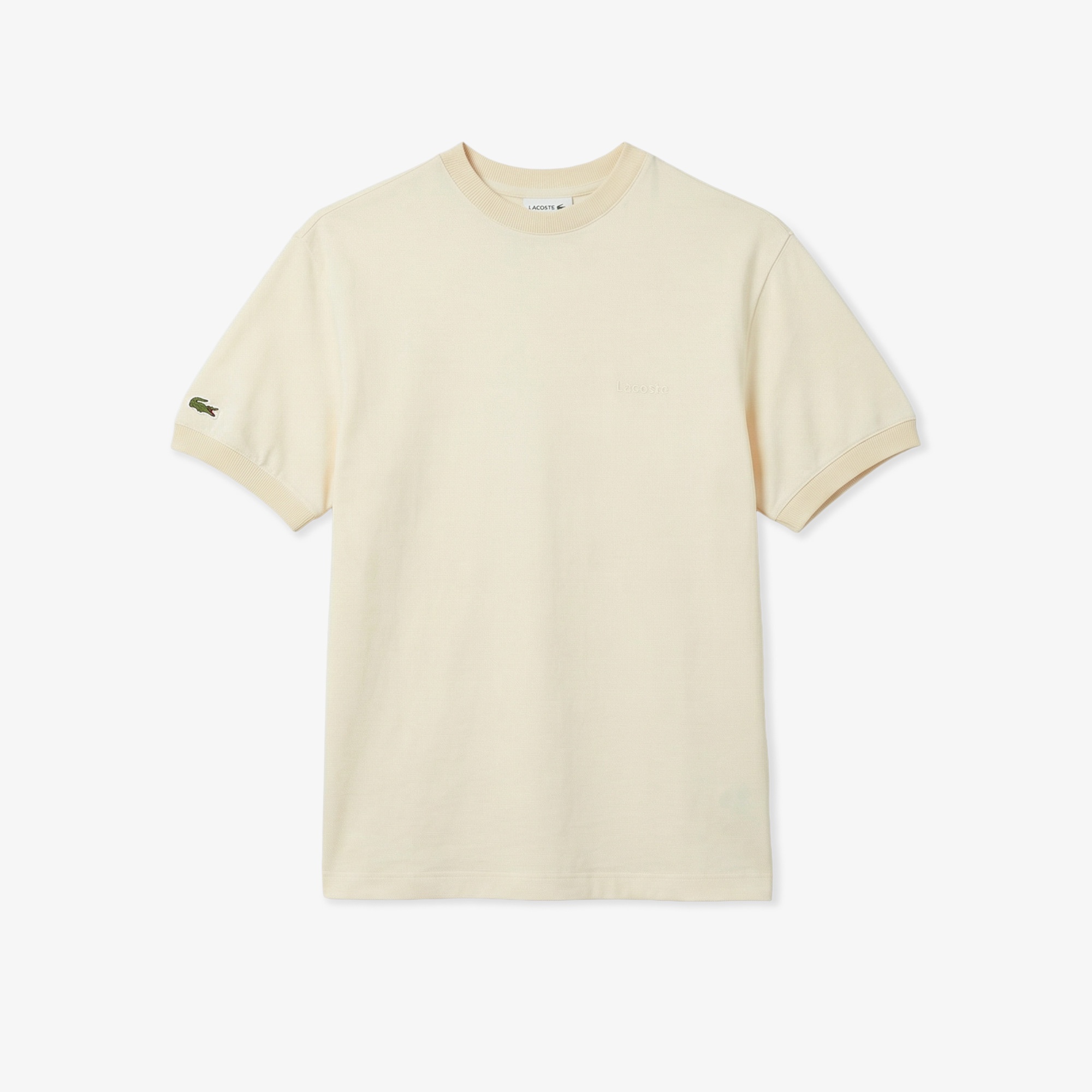 Erkek Relaxed Fit Bisiklet Yaka Bej T-Shirt