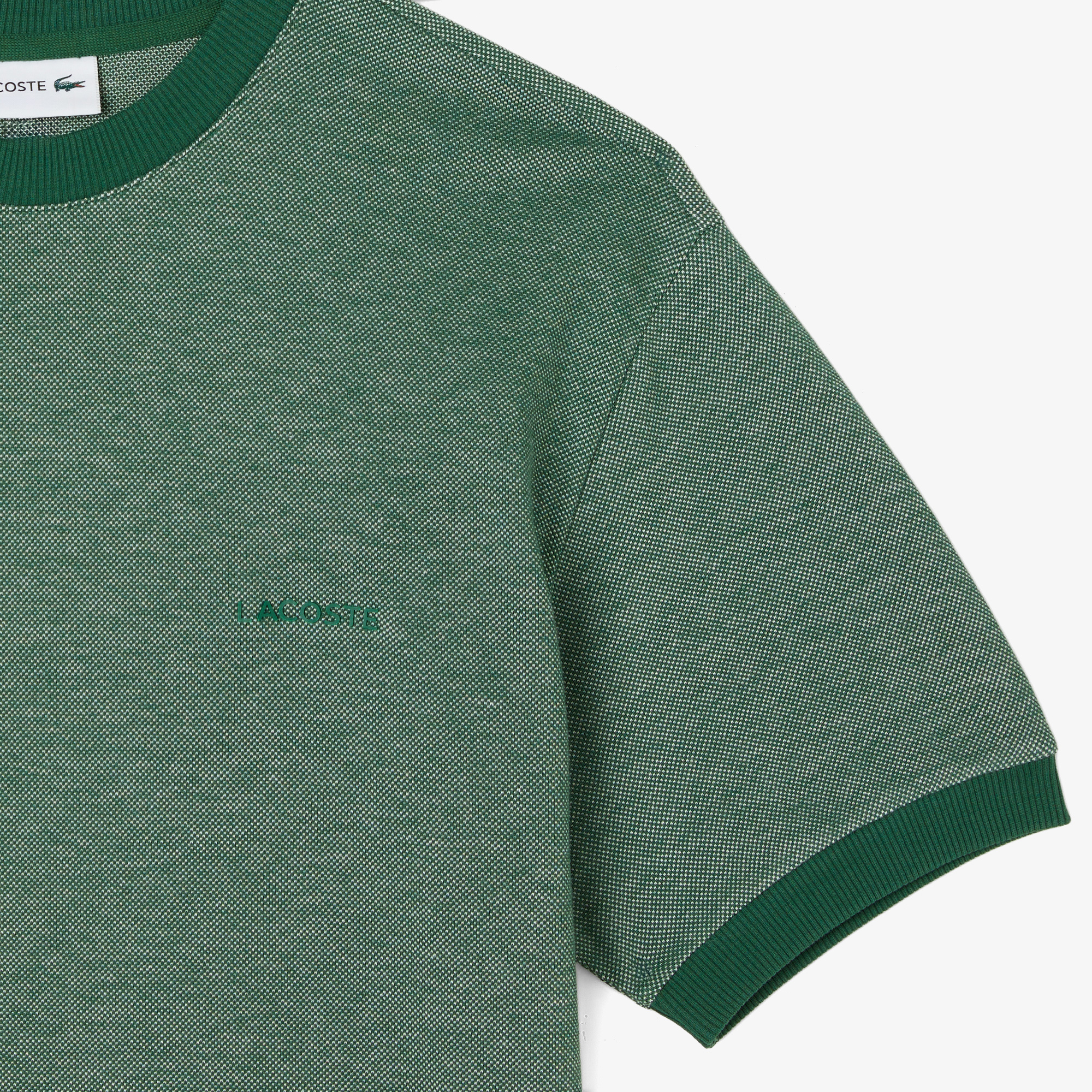 Lacoste Erkek Relaxed Fit Bisiklet Yaka Koyu Yeşil T-Shirt görsel 4