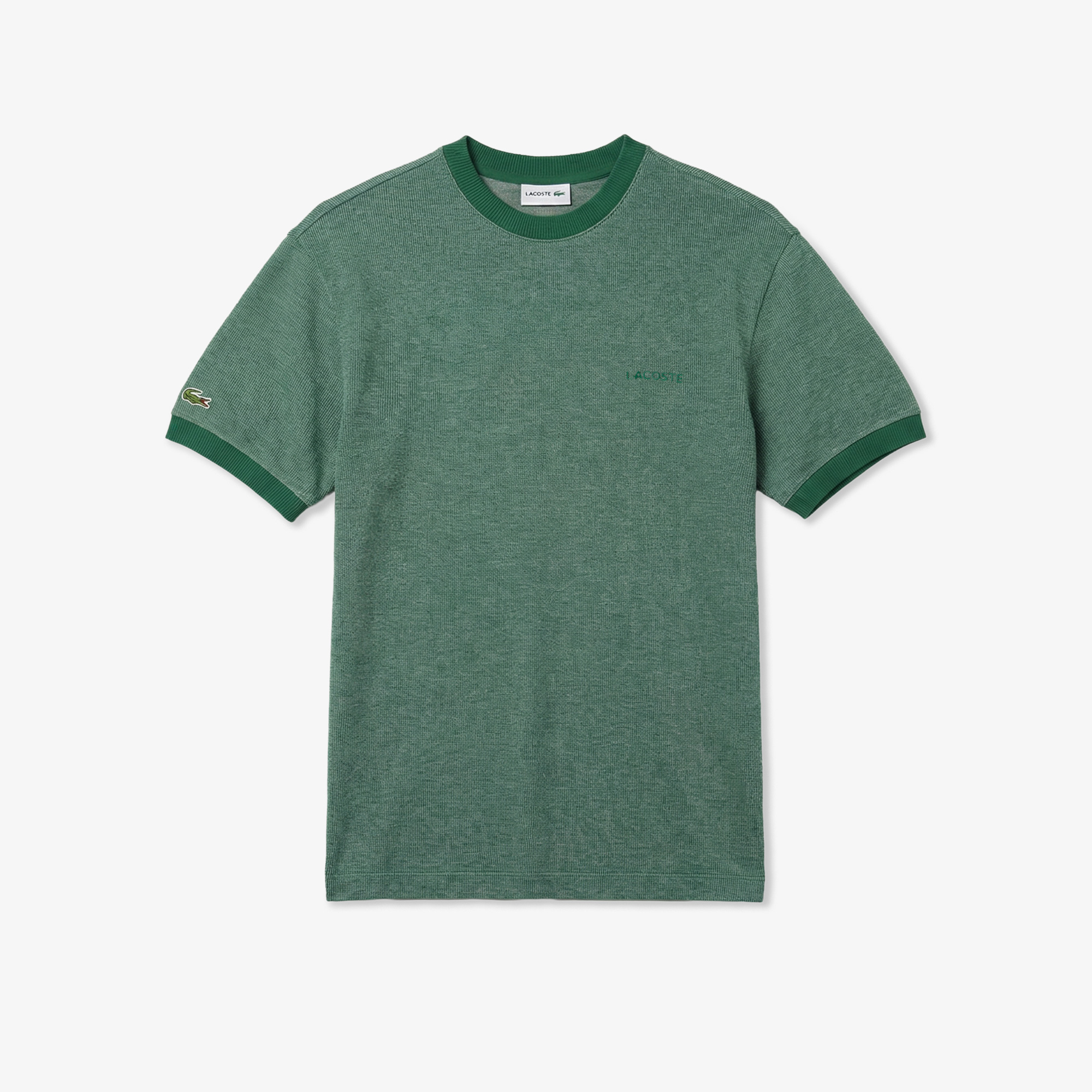 Lacoste Erkek Relaxed Fit Bisiklet Yaka Koyu Yeşil T-Shirt görsel 3