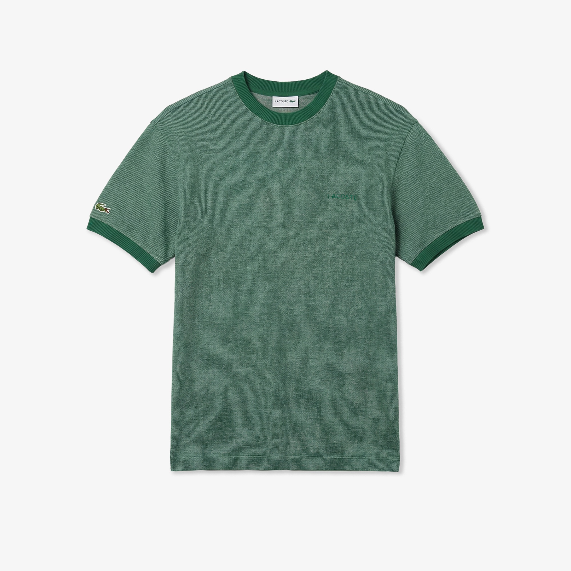 Erkek Relaxed Fit Bisiklet Yaka Koyu Yeşil T-Shirt