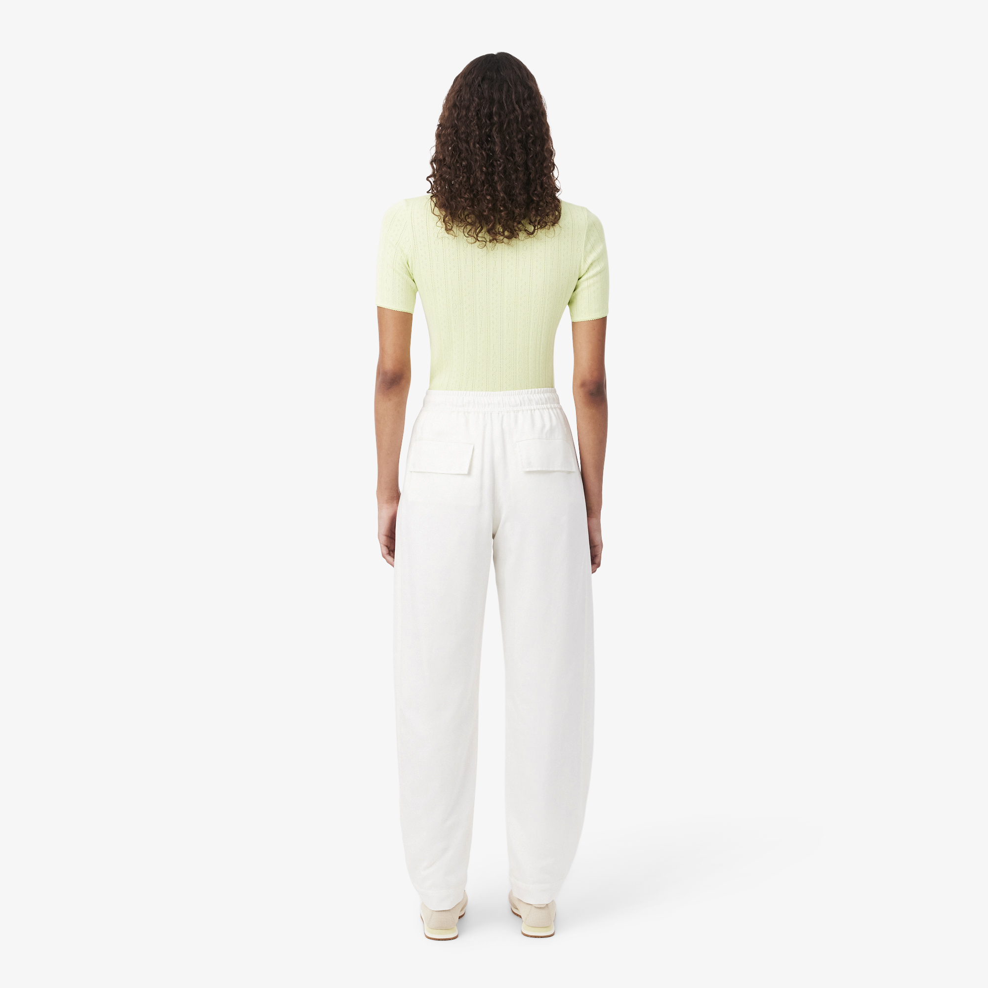 Lacoste Kadın Oversize Fit Beyaz Pantolon görsel 3