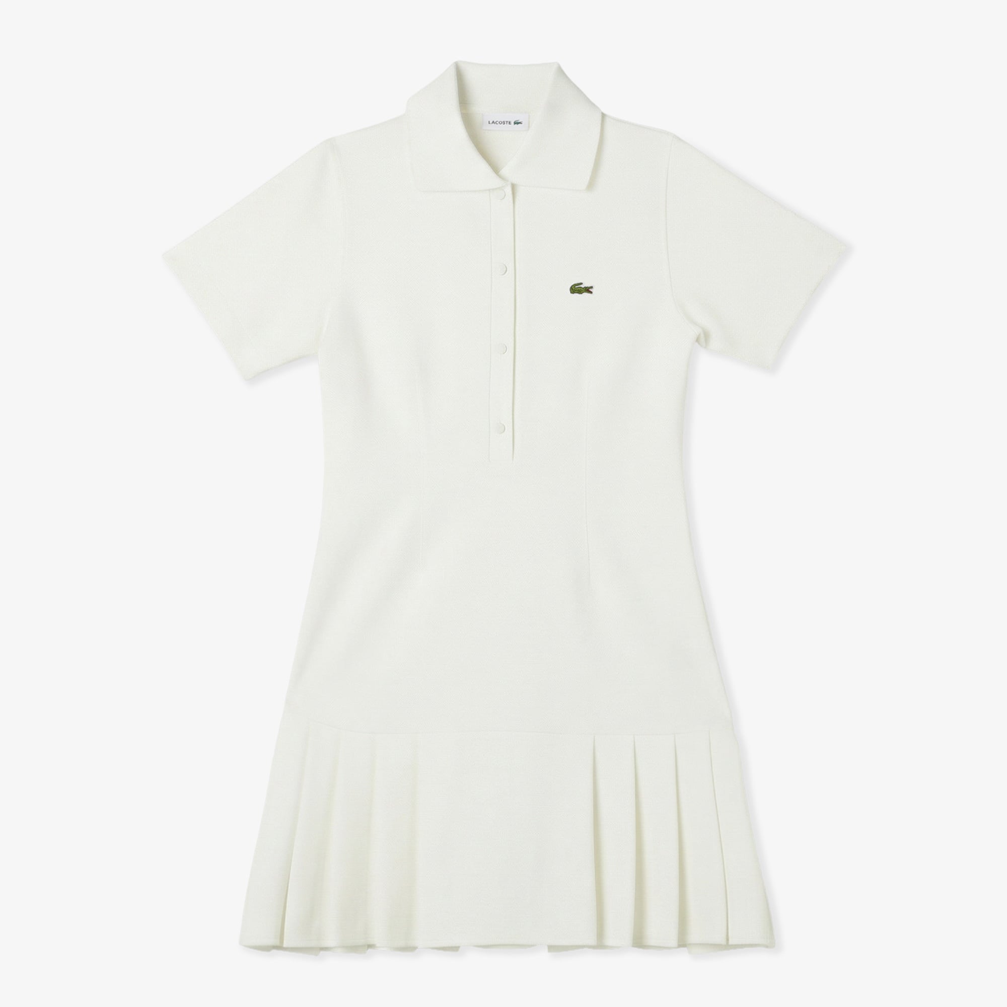Kadın Classic Fit Kısa Kollu Polo Yaka Krem Elbise