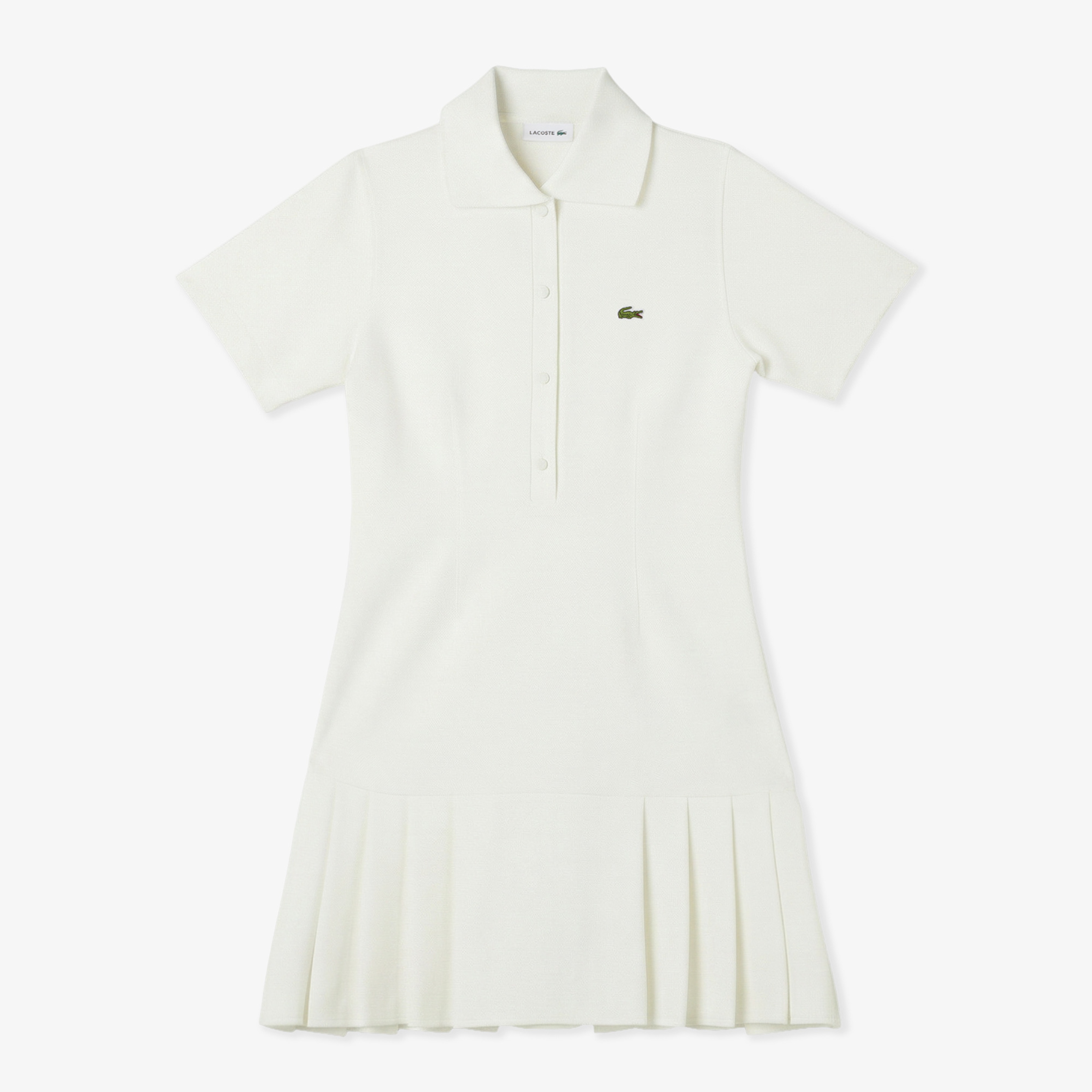 Kadın Classic Fit Kısa Kollu Polo Yaka Krem Elbise