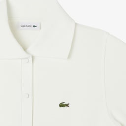 Kadın Classic Fit Kısa Kollu Polo Yaka Krem Elbise Krem