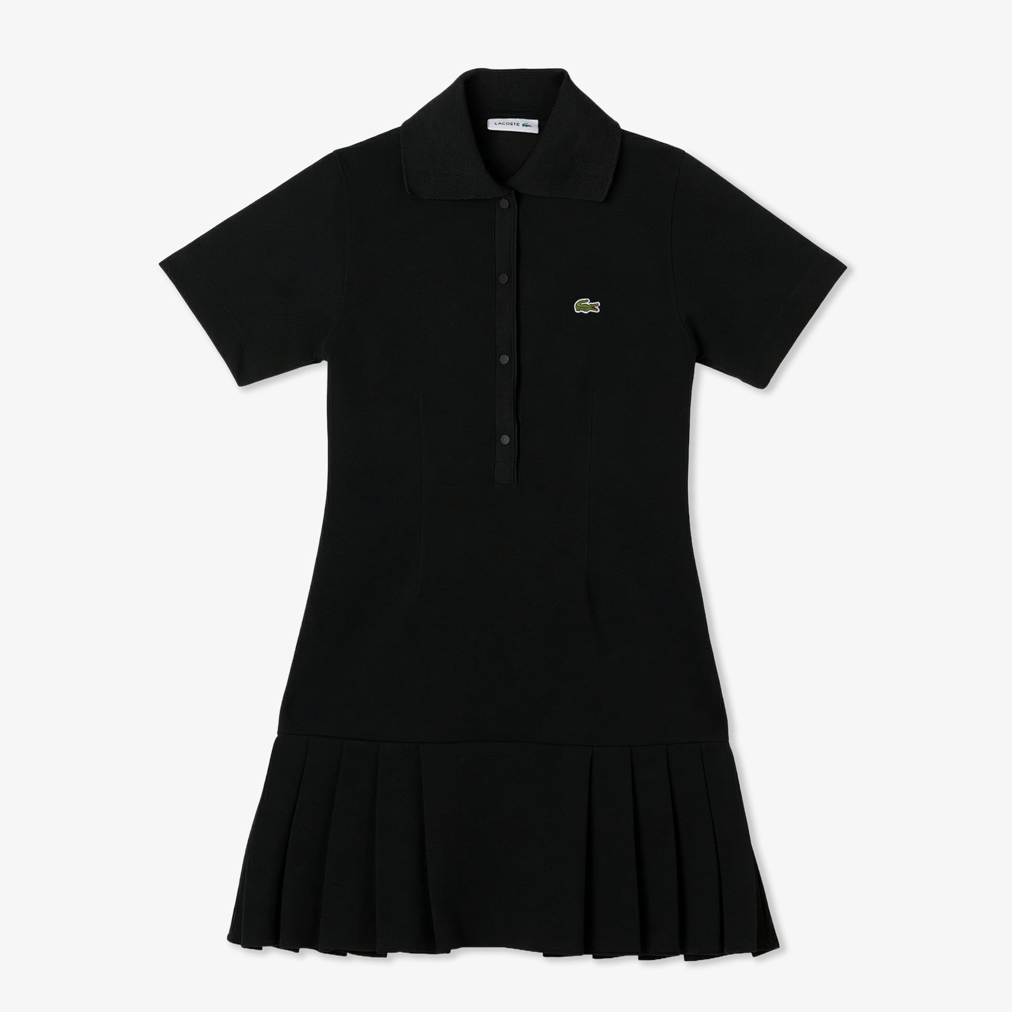 Lacoste Kadın Classic Fit Kısa Kollu Polo Yaka Siyah Elbise görsel 3