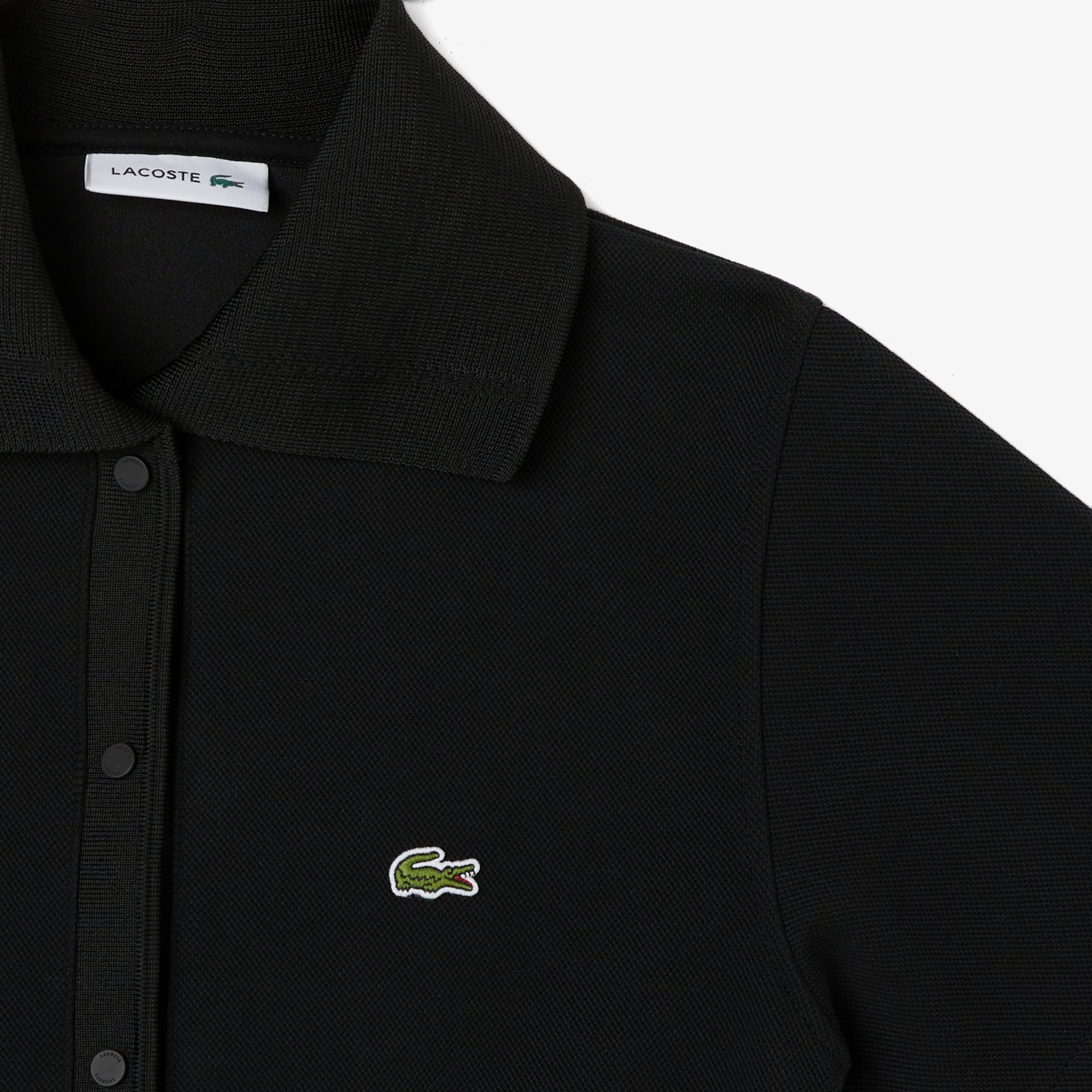 Lacoste Kadın Classic Fit Kısa Kollu Polo Yaka Siyah Elbise görsel 4