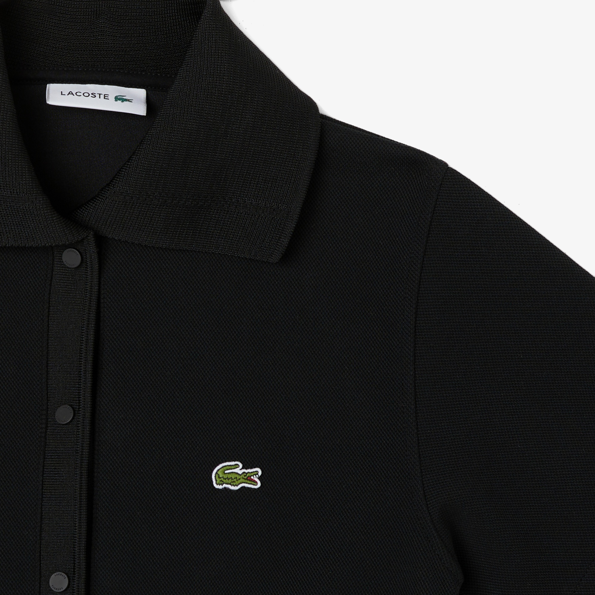 Kadın Classic Fit Kısa Kollu Polo Yaka Siyah Elbise