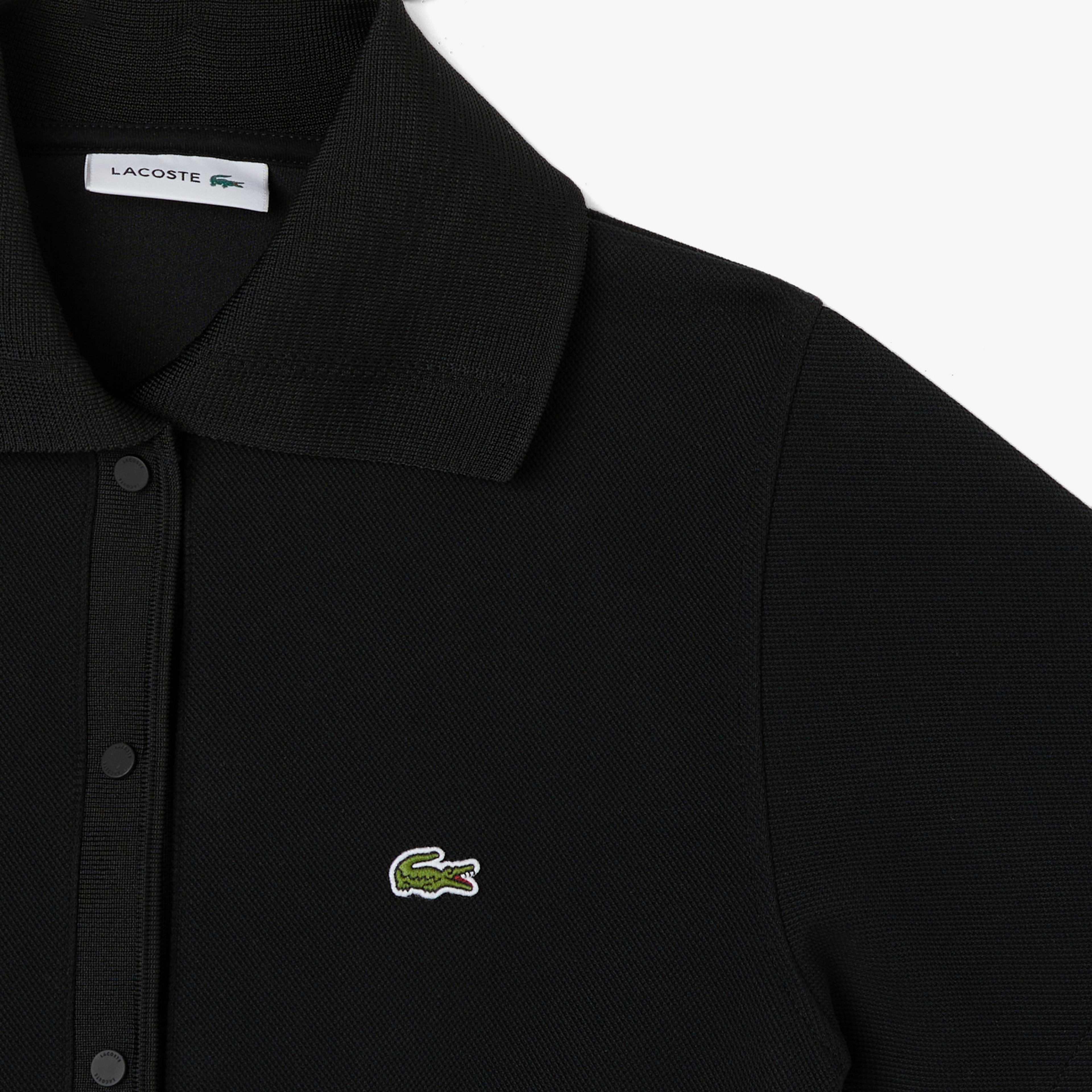 Kadın Classic Fit Kısa Kollu Polo Yaka Siyah Elbise