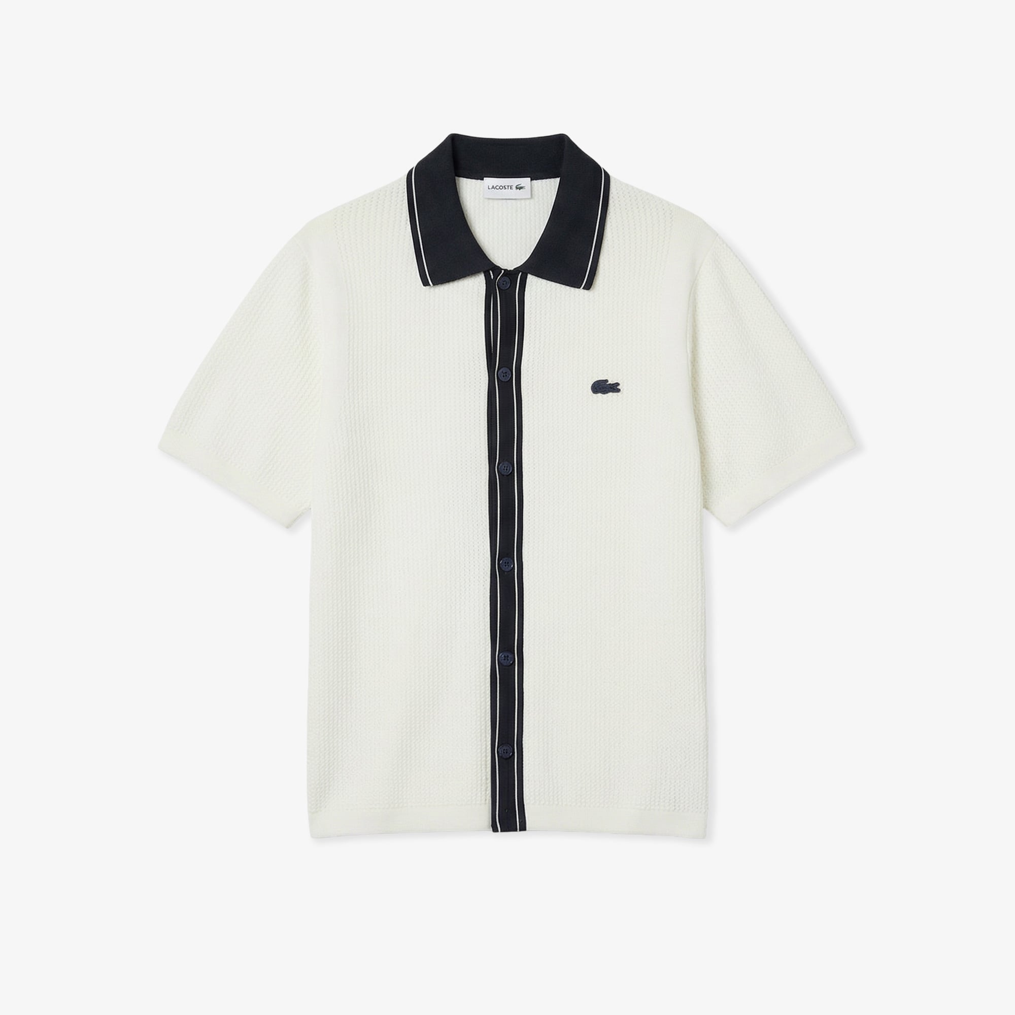 Lacoste Erkek Classic Fit Kısa Kollu Polo Yaka Beyaz Triko görsel 3