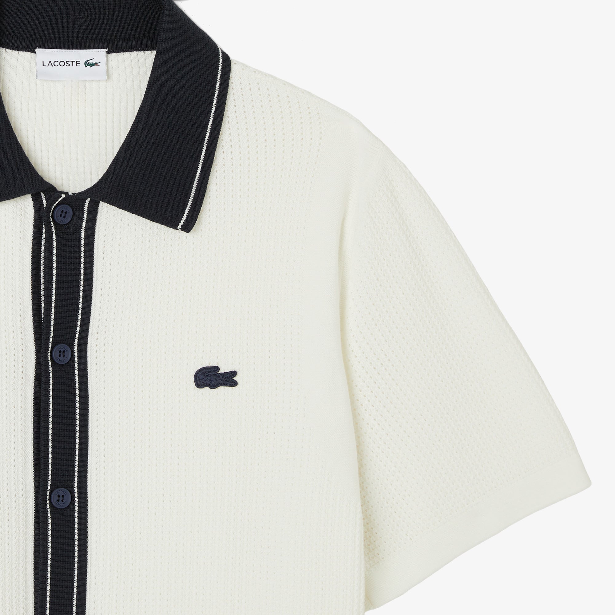 Lacoste Erkek Classic Fit Kısa Kollu Polo Yaka Beyaz Triko görsel 4