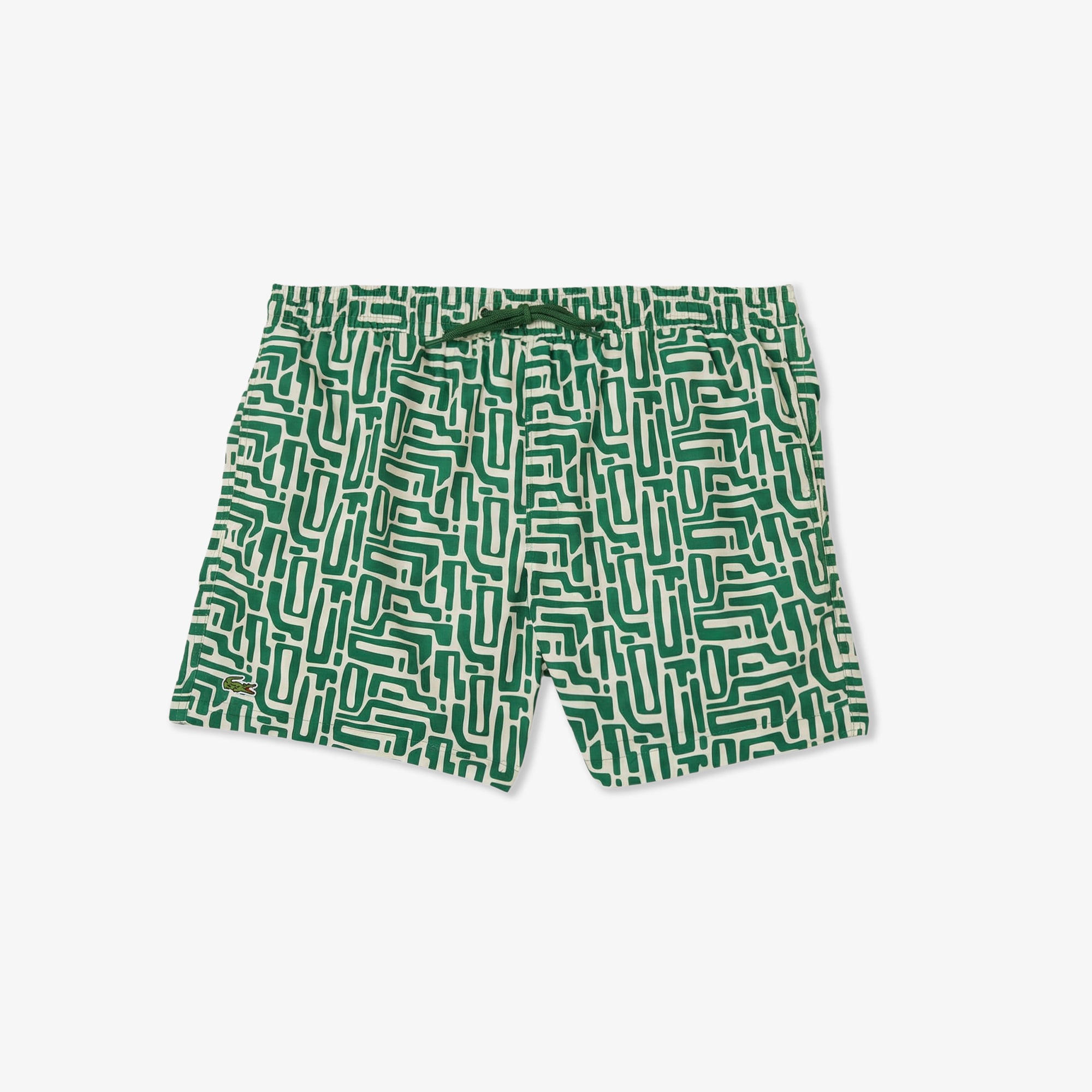Lacoste Erkek Regular Fit Desenli Koyu Yeşil Deniz Şortu görsel 3