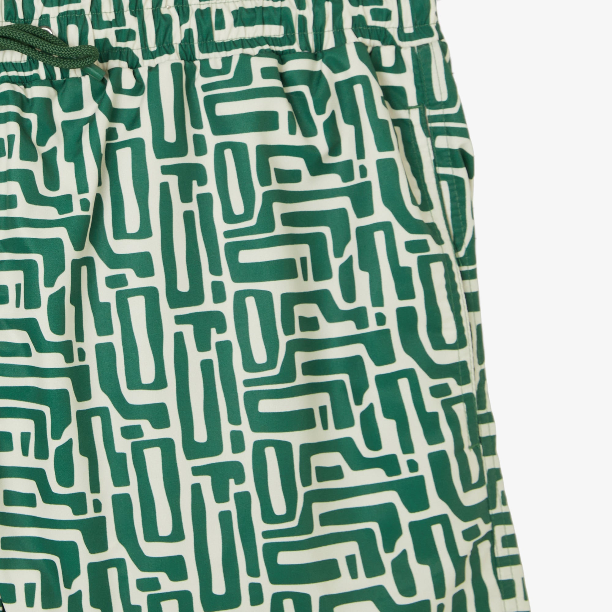Lacoste Erkek Regular Fit Desenli Koyu Yeşil Deniz Şortu görsel 4