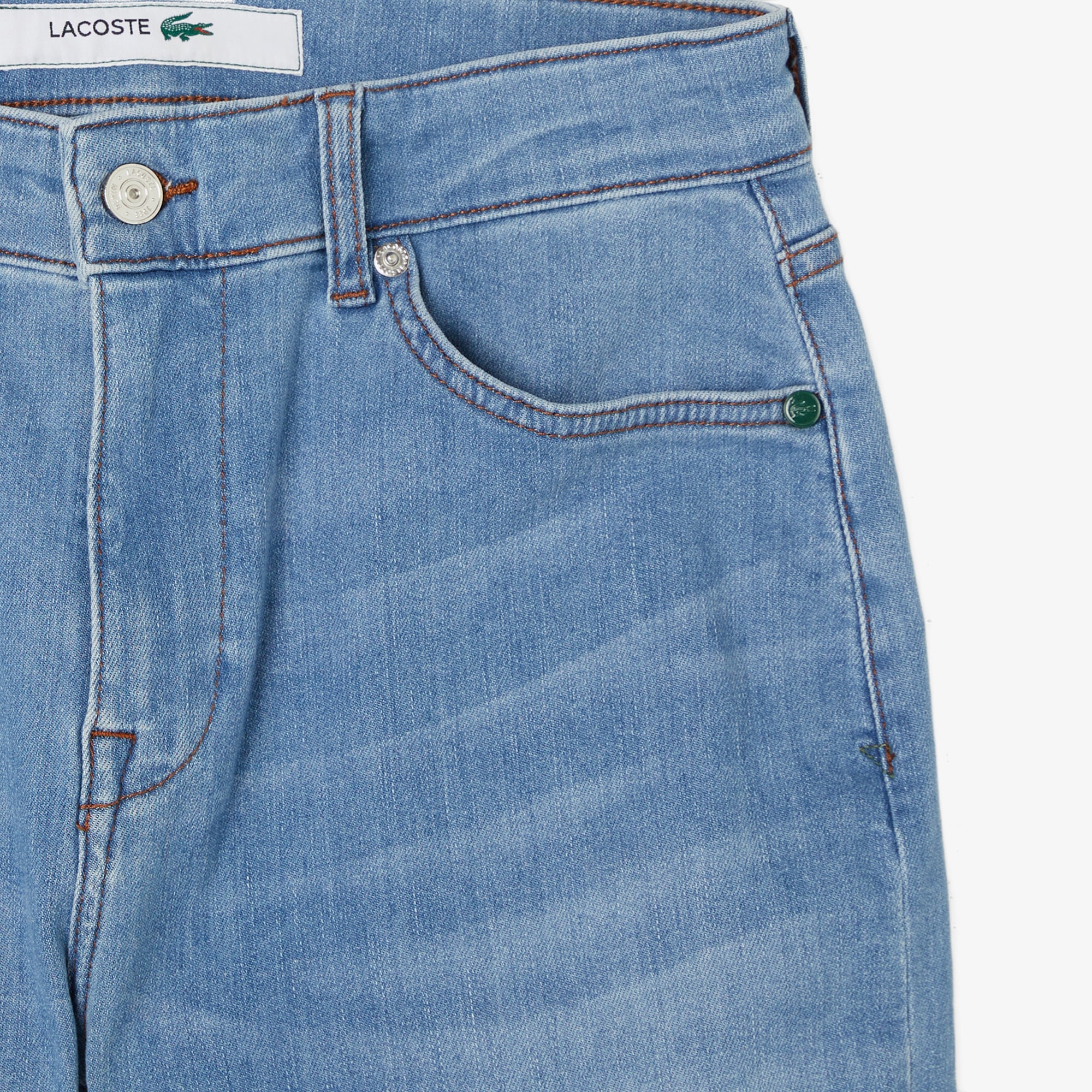 Lacoste Erkek Slim Fit Mavi Jean Pantolon görsel 4