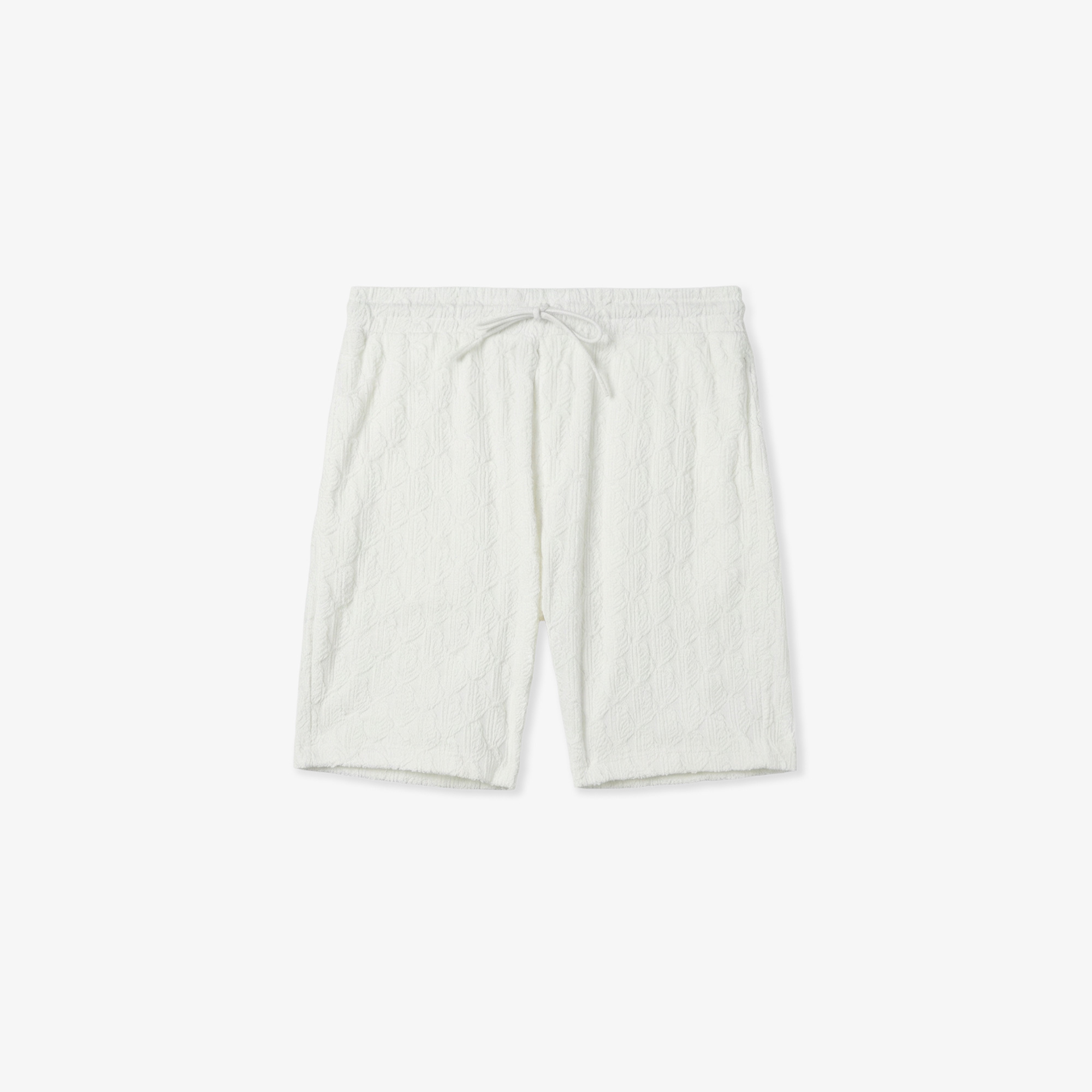 Lacoste Erkek Relaxed Fit Monogram Beyaz Bermuda Şort görsel 3