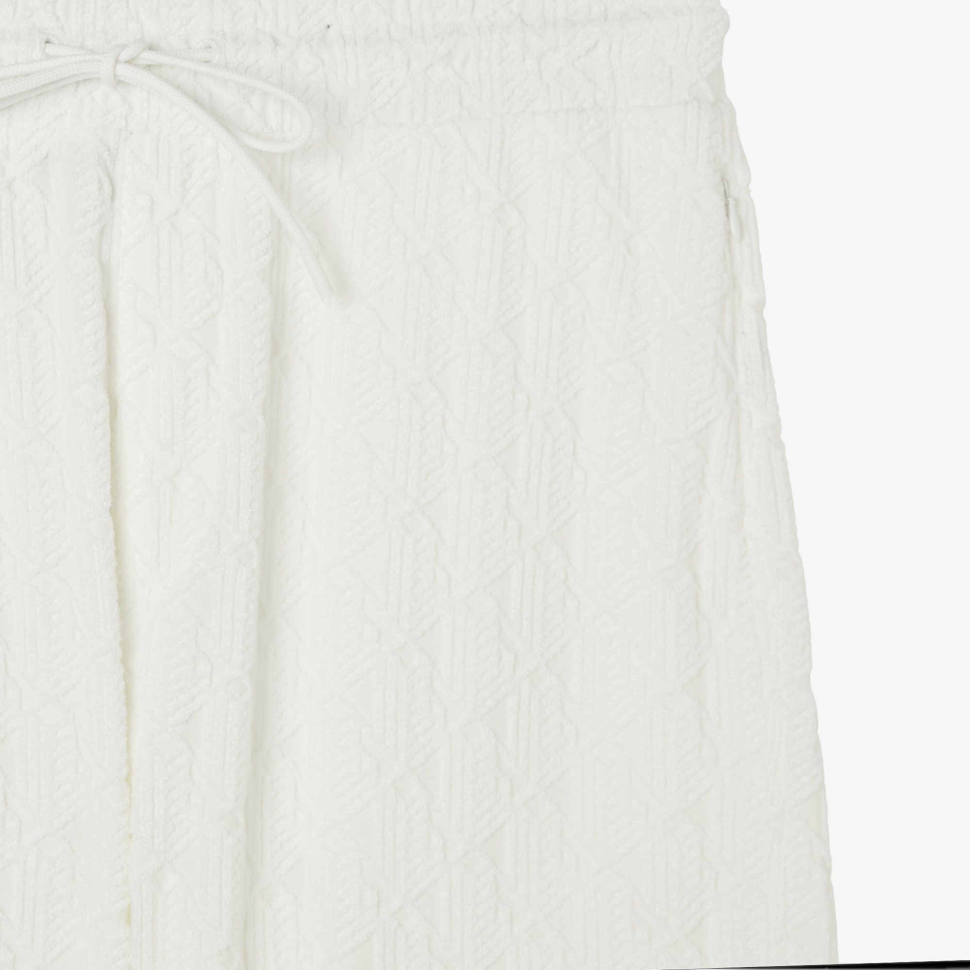Lacoste Erkek Relaxed Fit Monogram Beyaz Bermuda Şort görsel 4