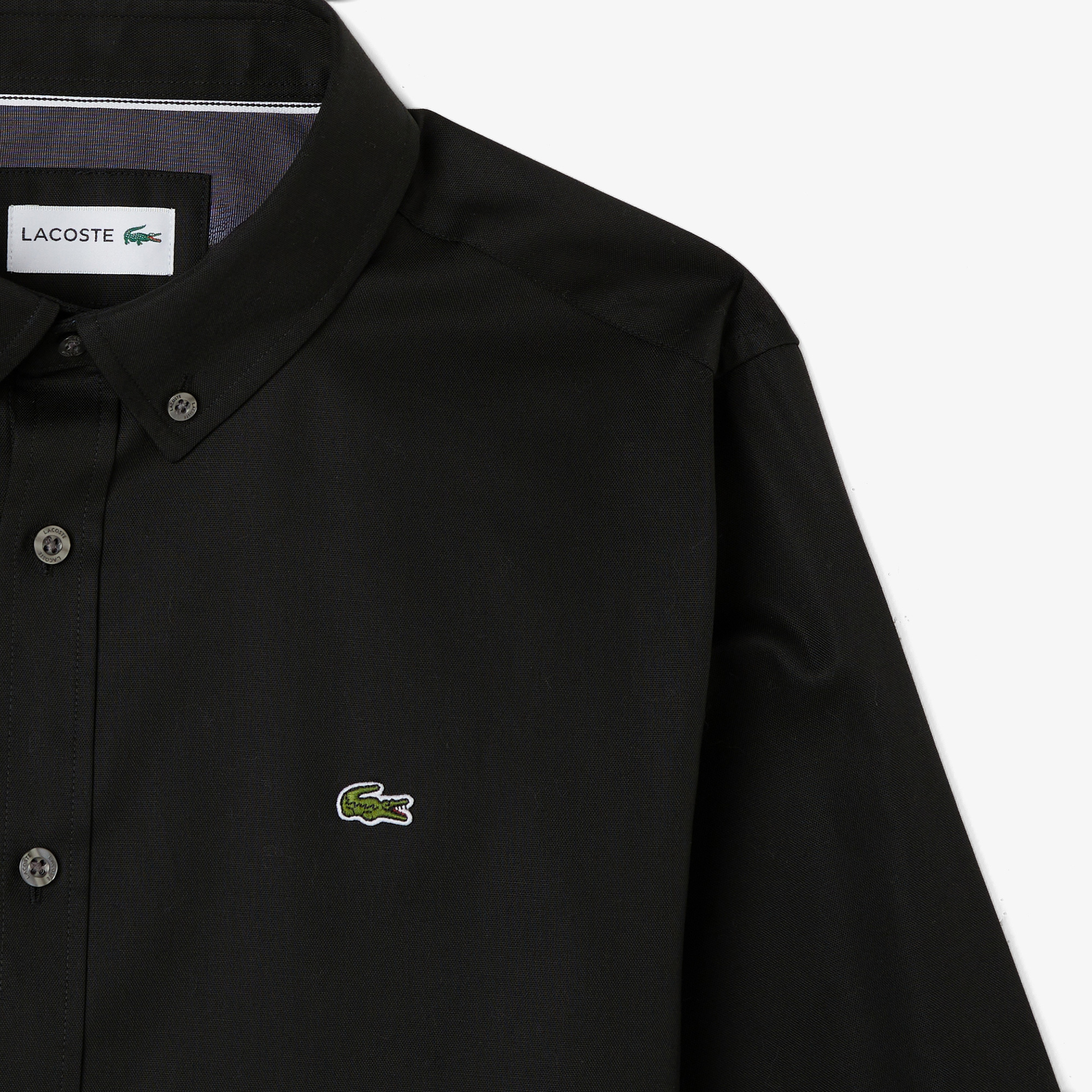 Erkek Slim Fit Düğmeli Yaka Siyah Gömlek Erkek Slim Fit Düğmeli Yaka Siyah Gömlek