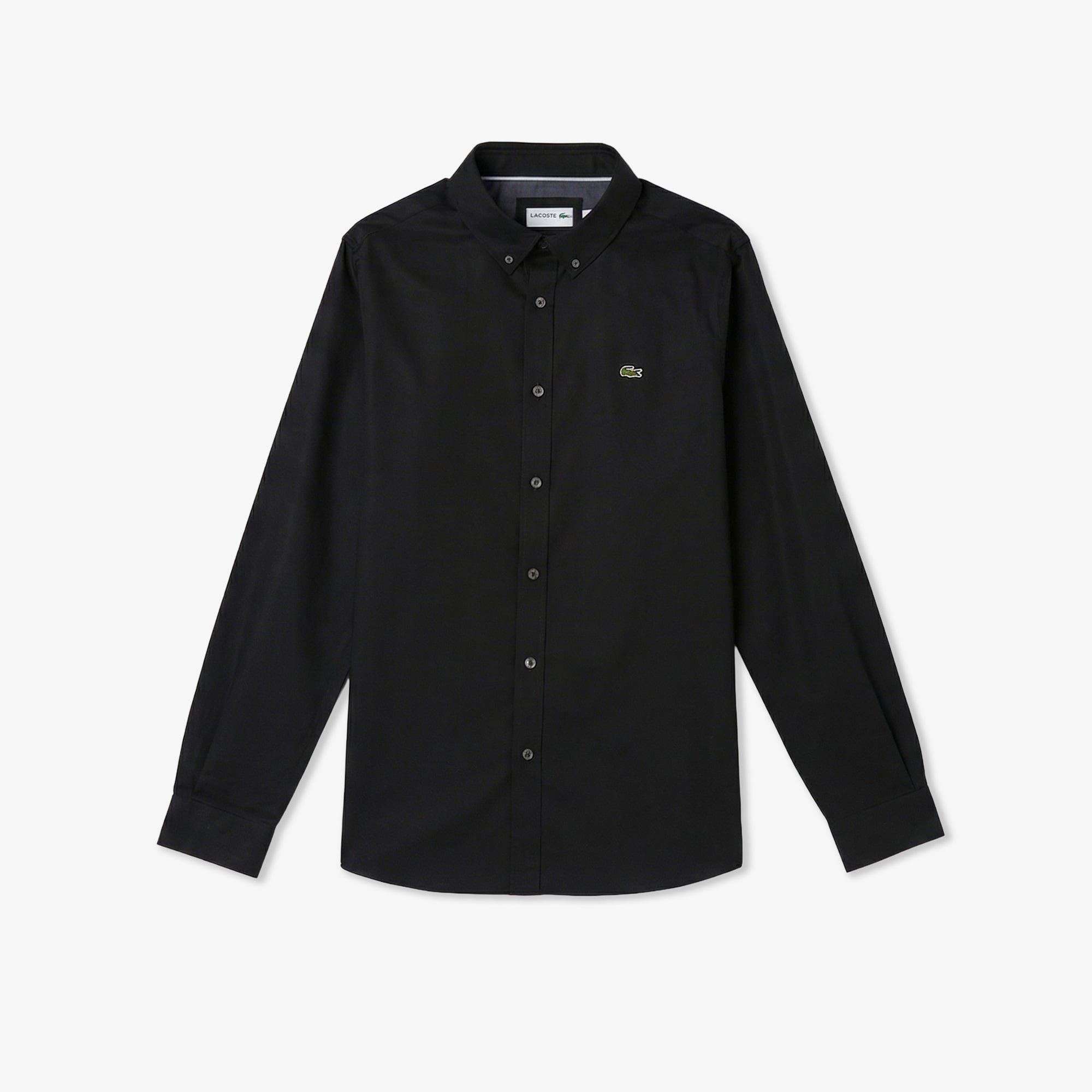 Lacoste Erkek Slim Fit Düğmeli Yaka Siyah Gömlek görsel 3