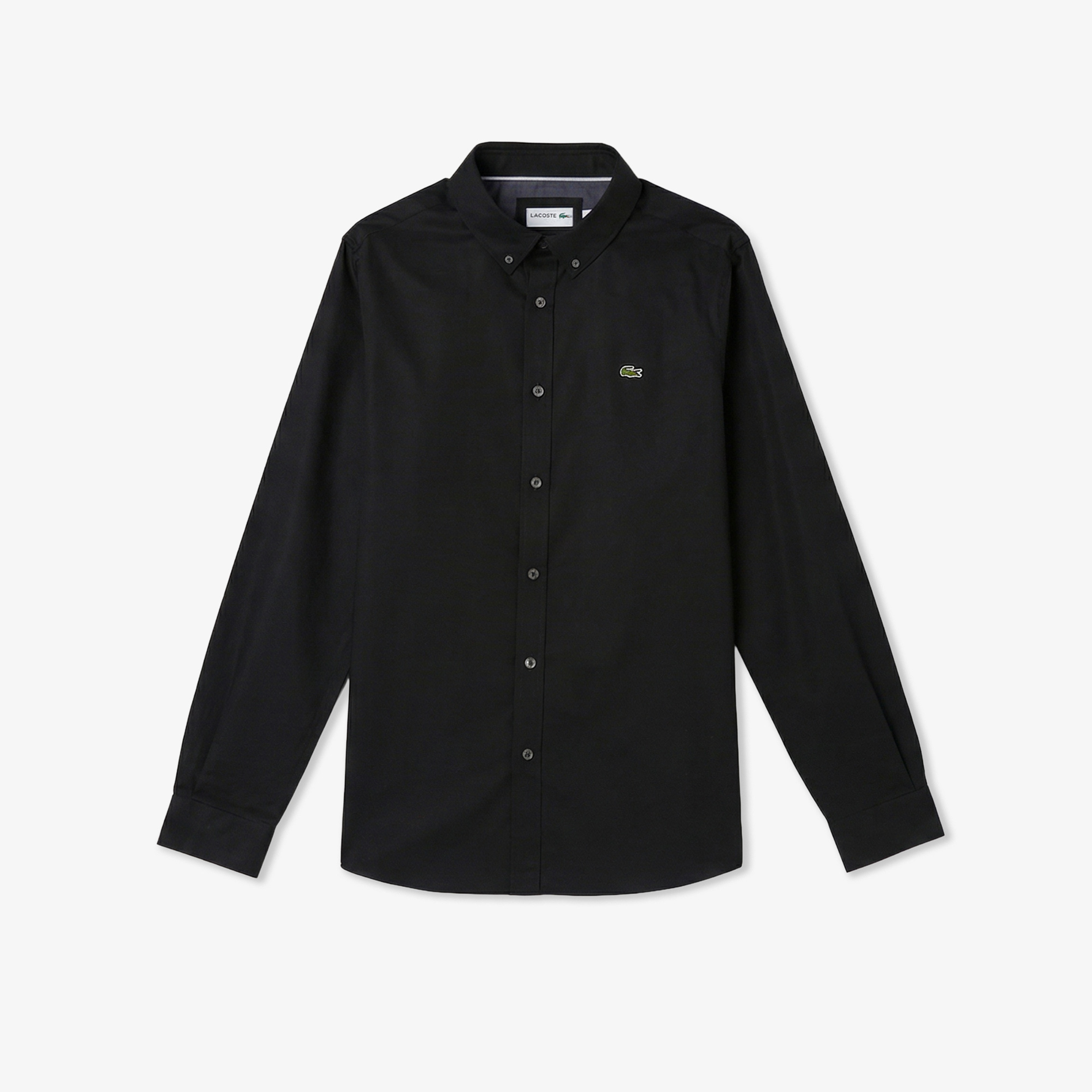 Erkek Slim Fit Düğmeli Yaka Siyah Gömlek Erkek Slim Fit Düğmeli Yaka Siyah Gömlek