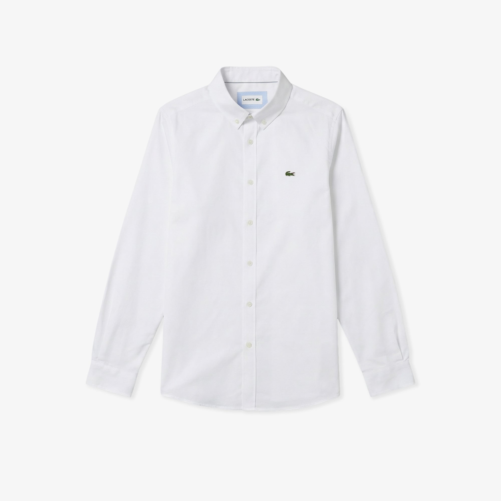 Lacoste Erkek Slim Fit Düğmeli Yaka Beyaz Gömlek görsel 3