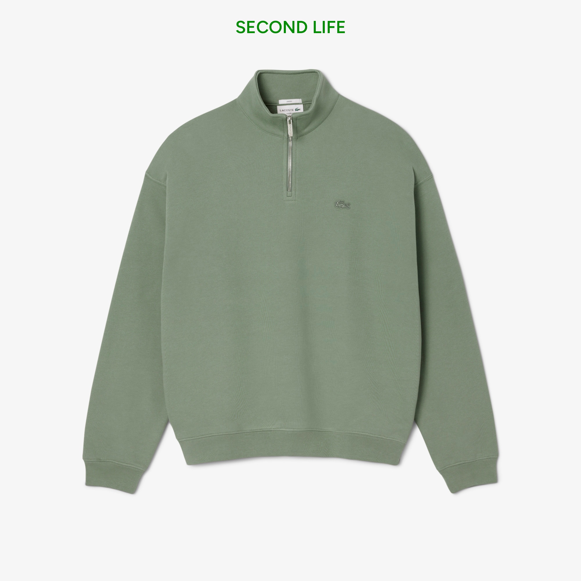 Erkek Yarım Fermuarlı Yeşil Sweatshirt
