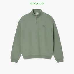 Erkek Yarım Fermuarlı Yeşil Sweatshirt Yeşil