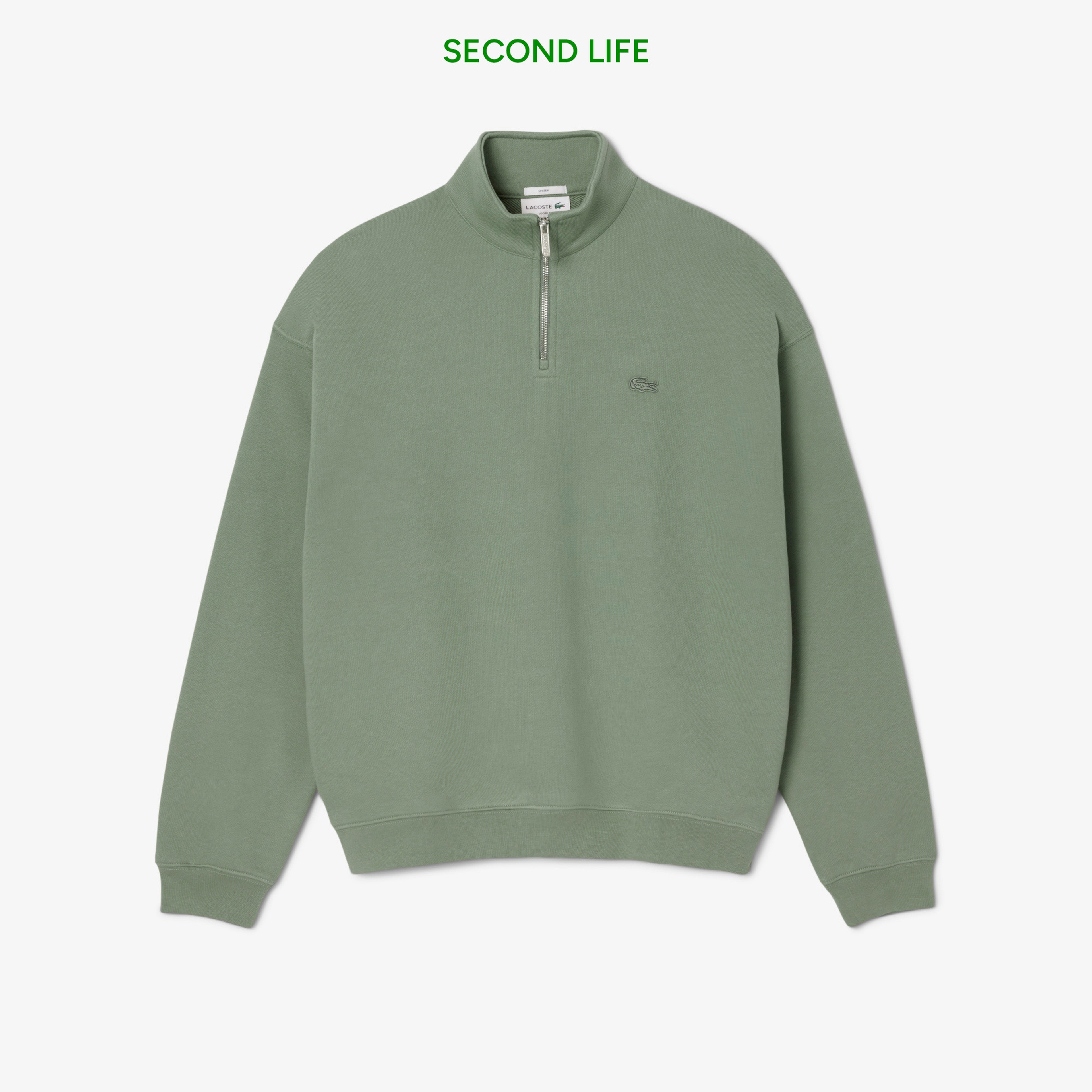 Erkek Yarım Fermuarlı Yeşil Sweatshirt Erkek Yarım Fermuarlı Yeşil Sweatshirt