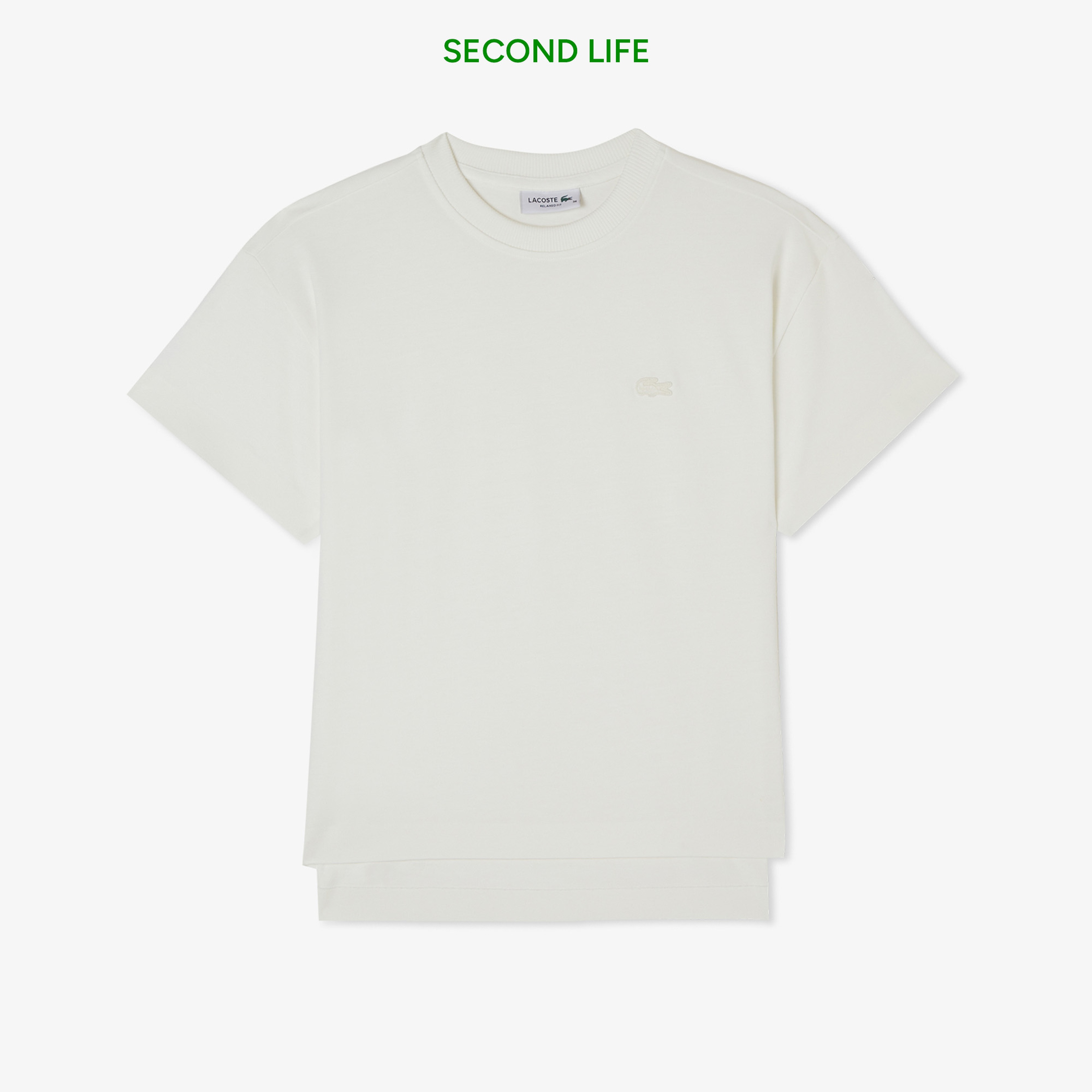 Kadın Loose Fit Bisiklet Yaka Beyaz T-Shirt