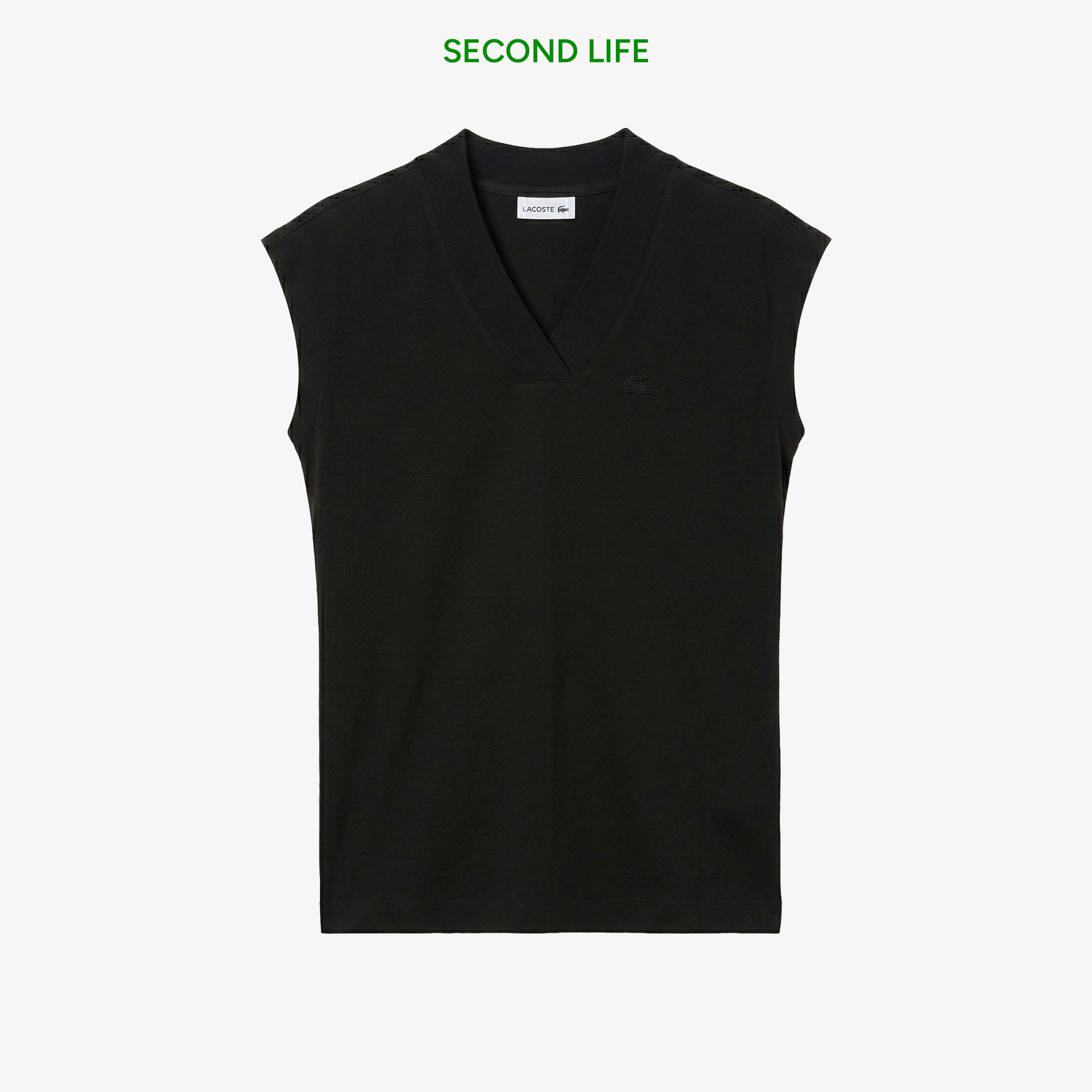 Kadın Slim Fit V Yaka Siyah T-Shirt