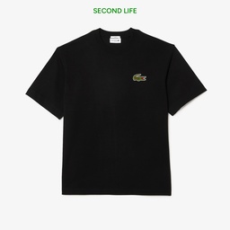 Unisex Loose Fit Bisiklet Yaka Organik Pamuk Siyah T-Shirt Siyah