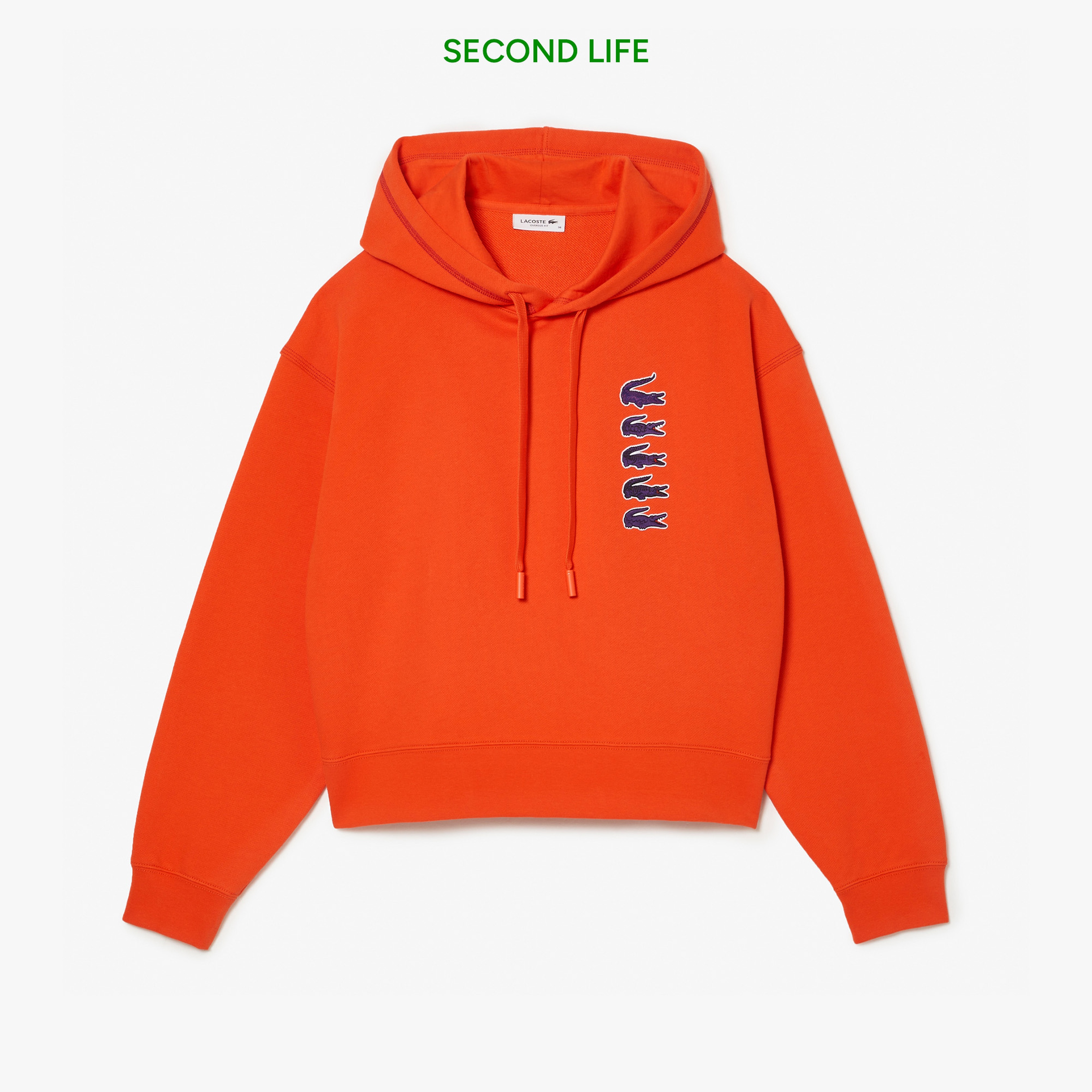 Kadın Relaxed Fit Kapüşonlu Turuncu Sweatshirt