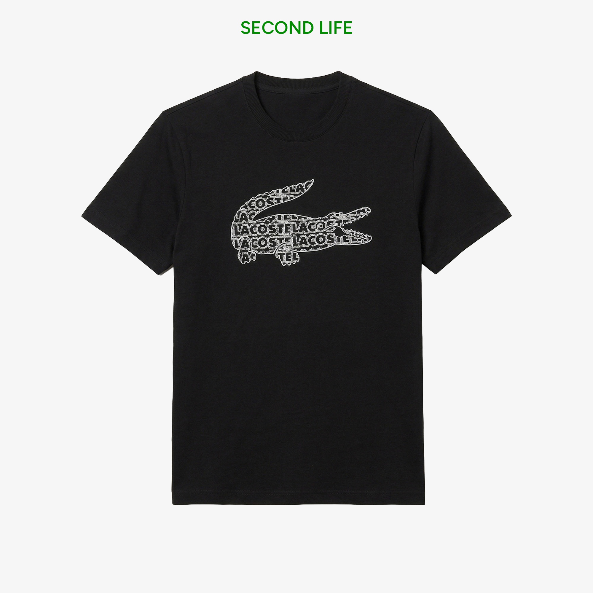 Erkek Regular Fit Bisiklet Yaka Baskılı Siyah T-Shirt