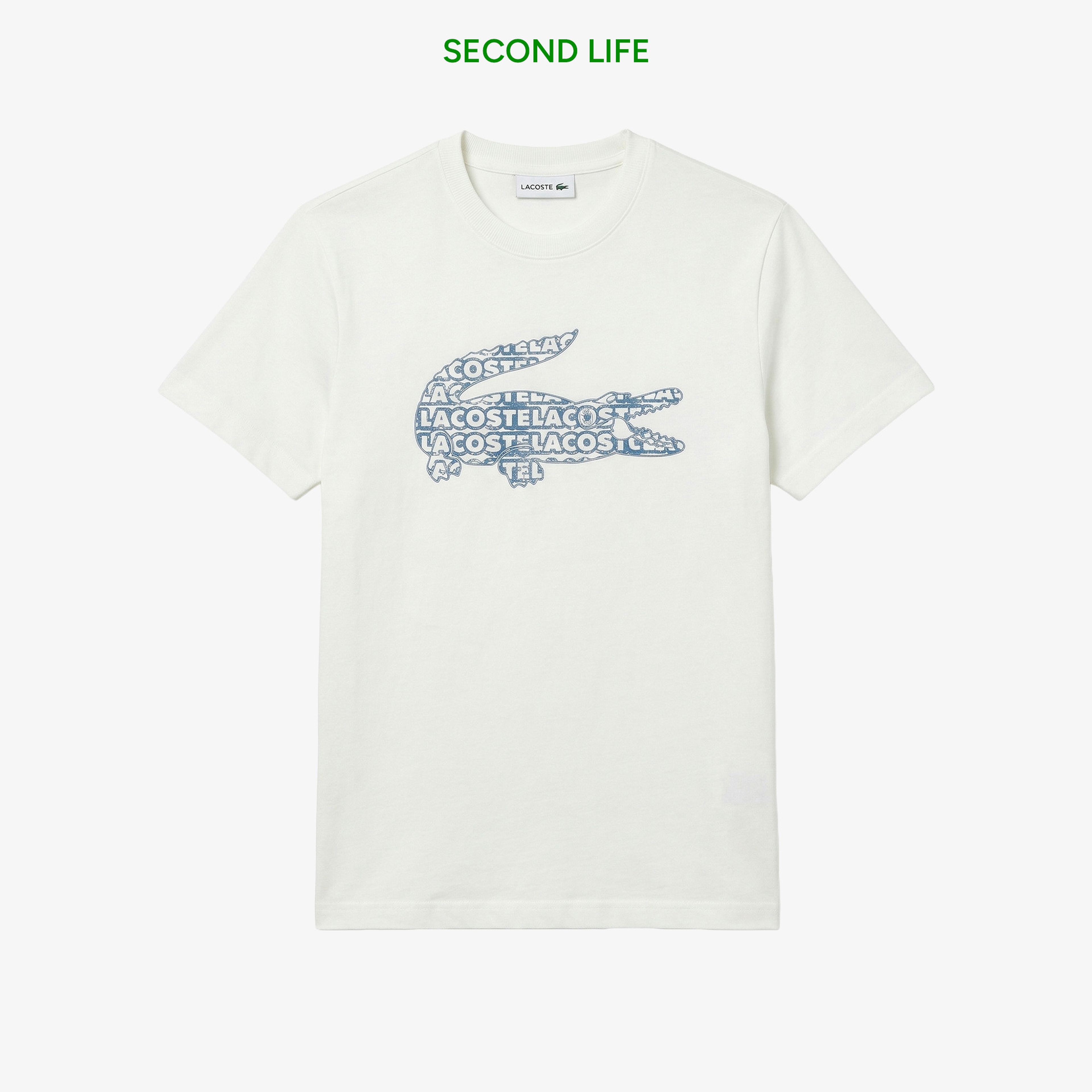 Erkek Regular Fit Bisiklet Yaka Baskılı Beyaz T-Shirt