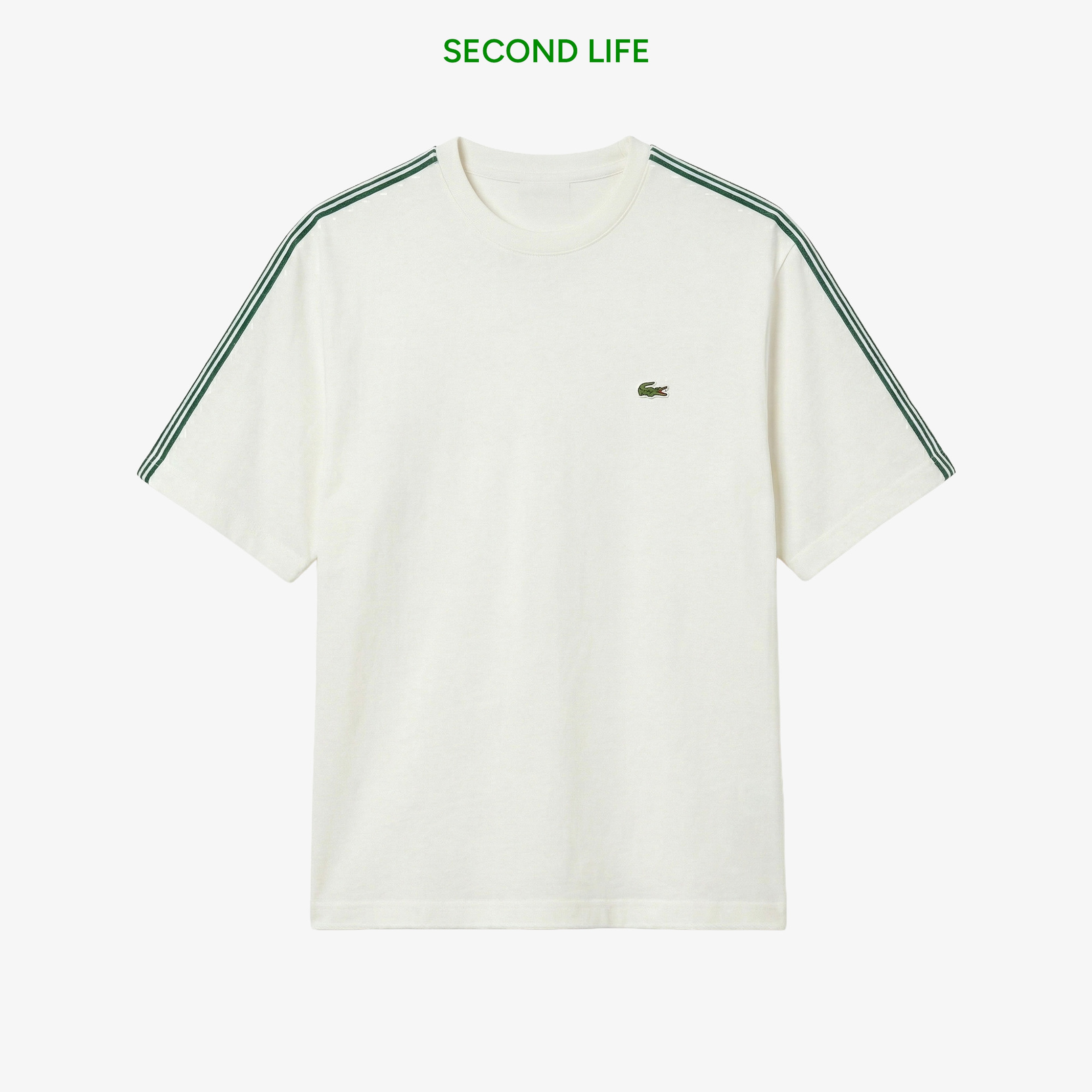 Erkek Relaxed Fit Bisiklet Yaka Baskılı Beyaz T-Shirt