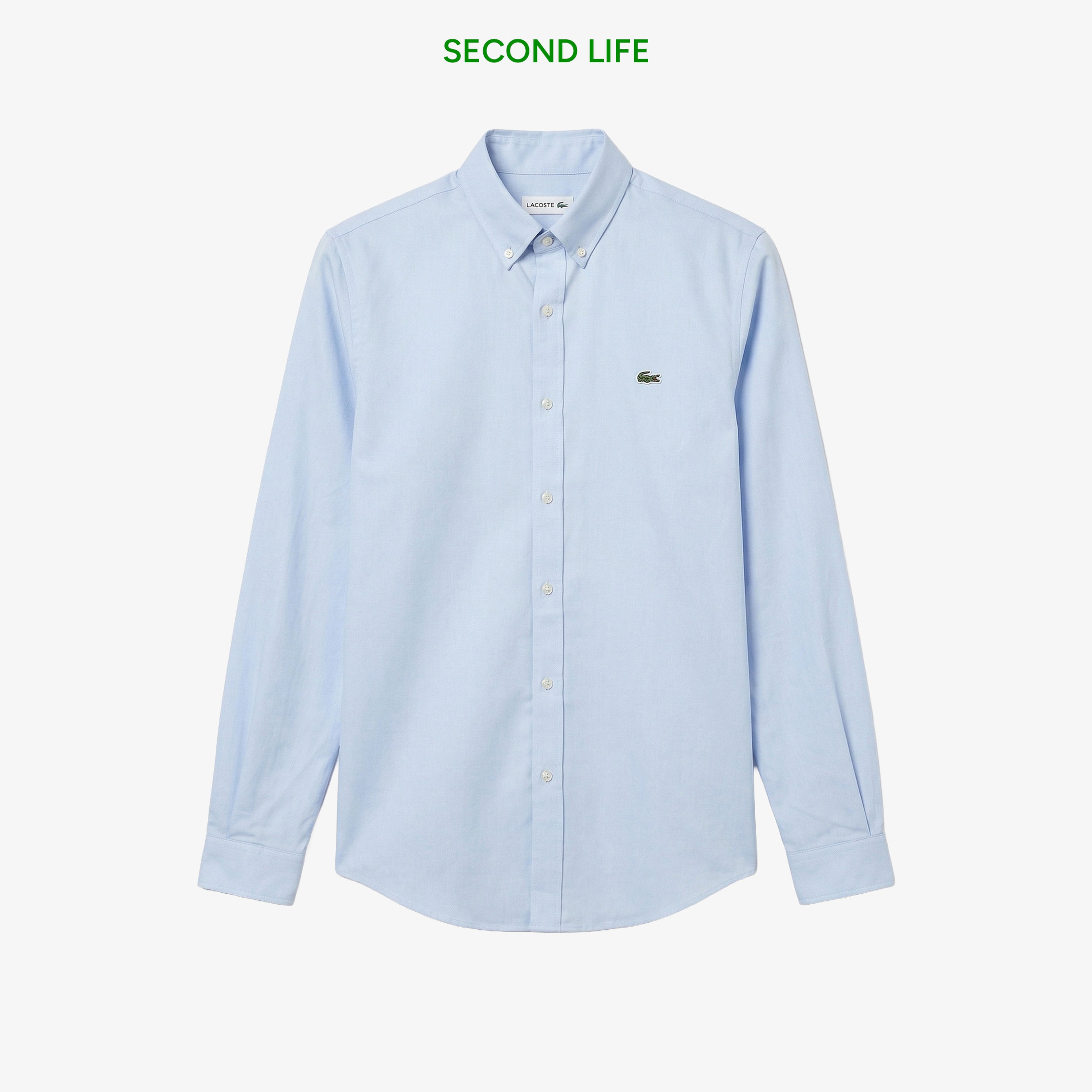 Erkek Slim Fit Düğmeli Yaka Açık Mavi Gömlek Erkek Slim Fit Düğmeli Yaka Açık Mavi Gömlek