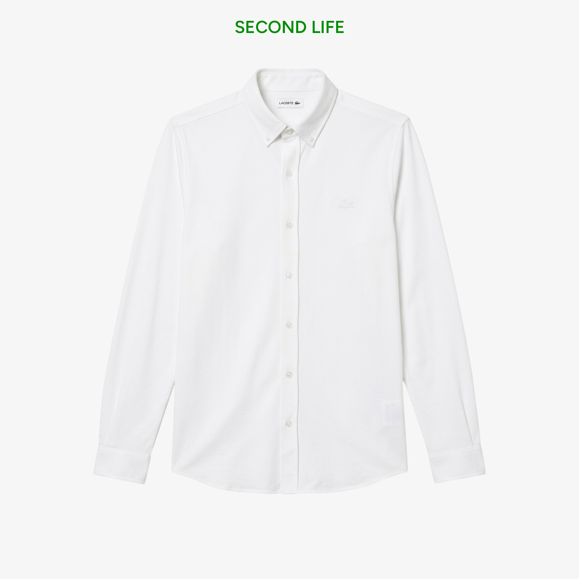 Lacoste İkinci El Erkek Slim Fit Düğmeli Yaka Beyaz Gömlek