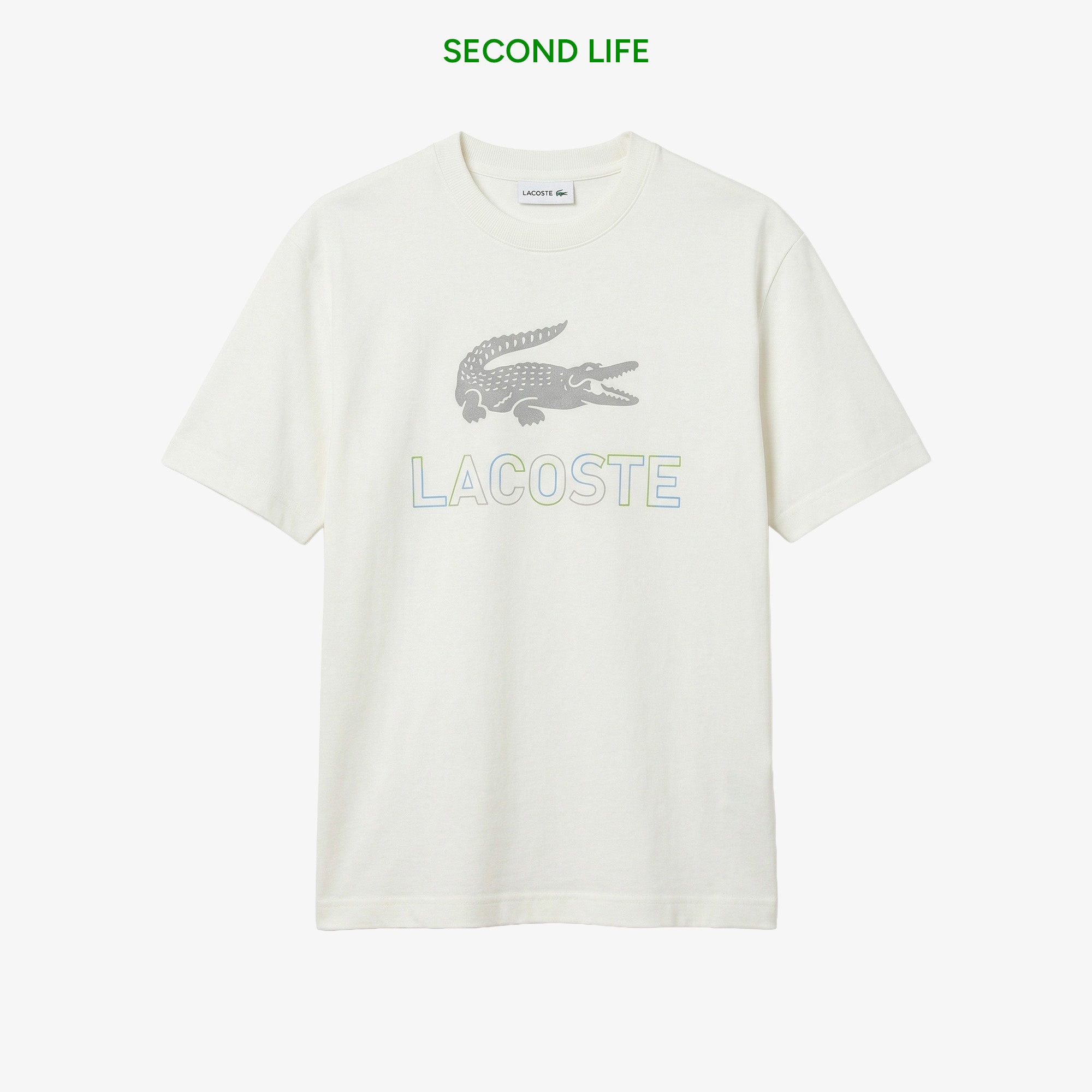 Erkek Regular Fit Bisiklet Yaka Baskılı Beyaz T-Shirt
