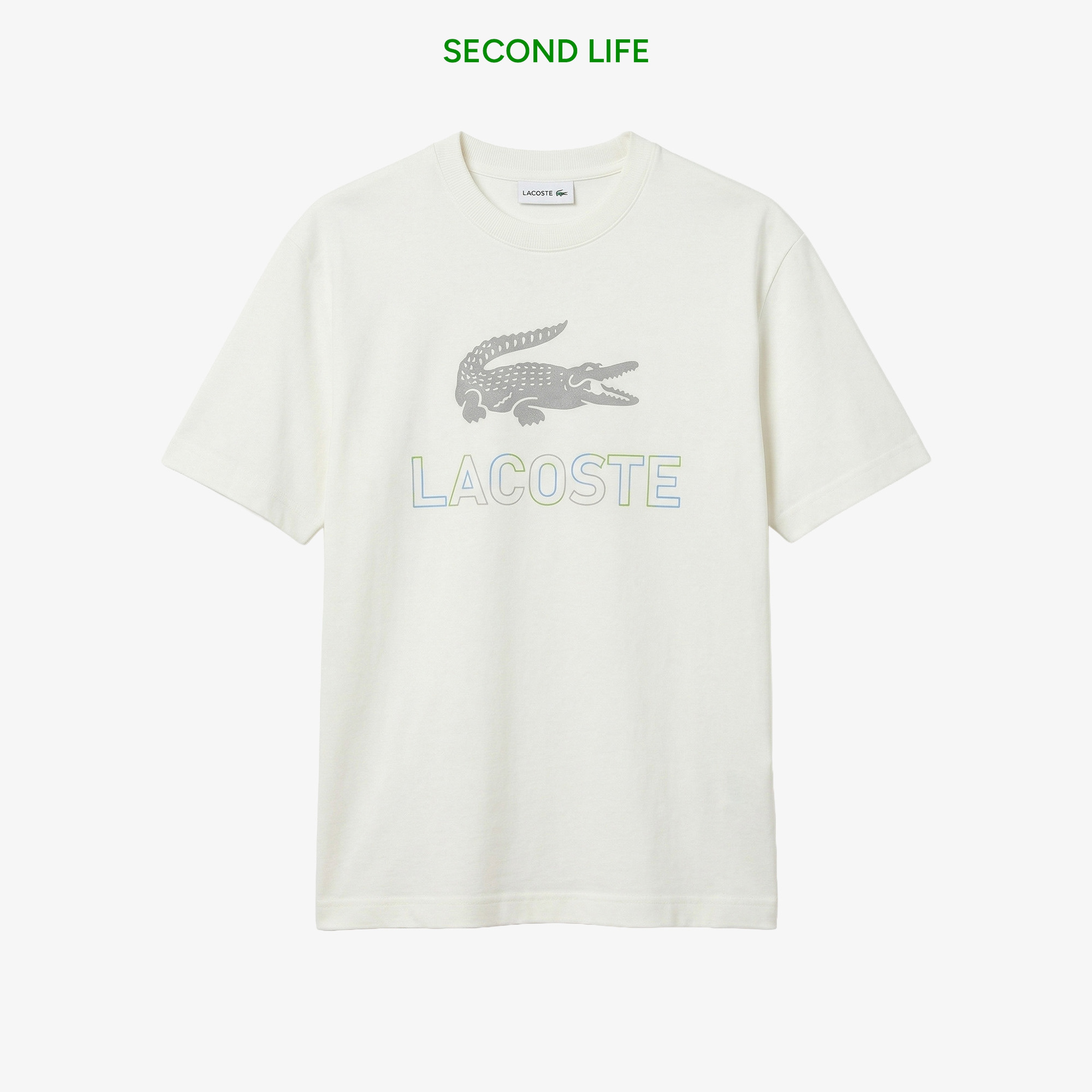 Erkek Regular Fit Bisiklet Yaka Baskılı Beyaz T-Shirt