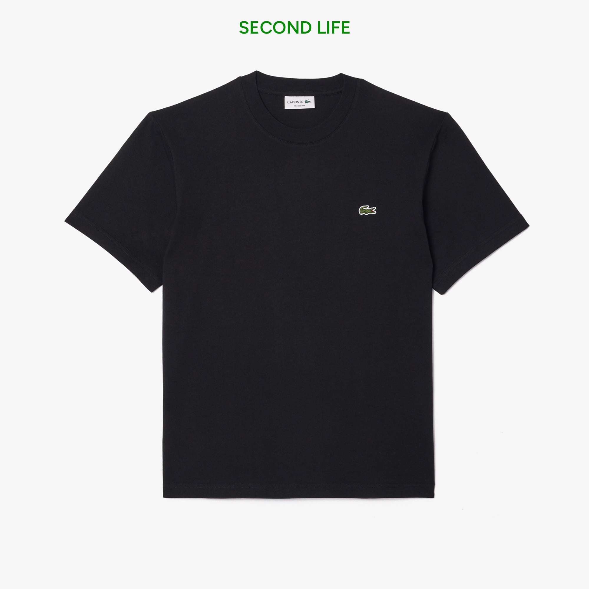 İkinci El Erkek Classic Fit Bisiklet Yaka Siyah T-Shirt