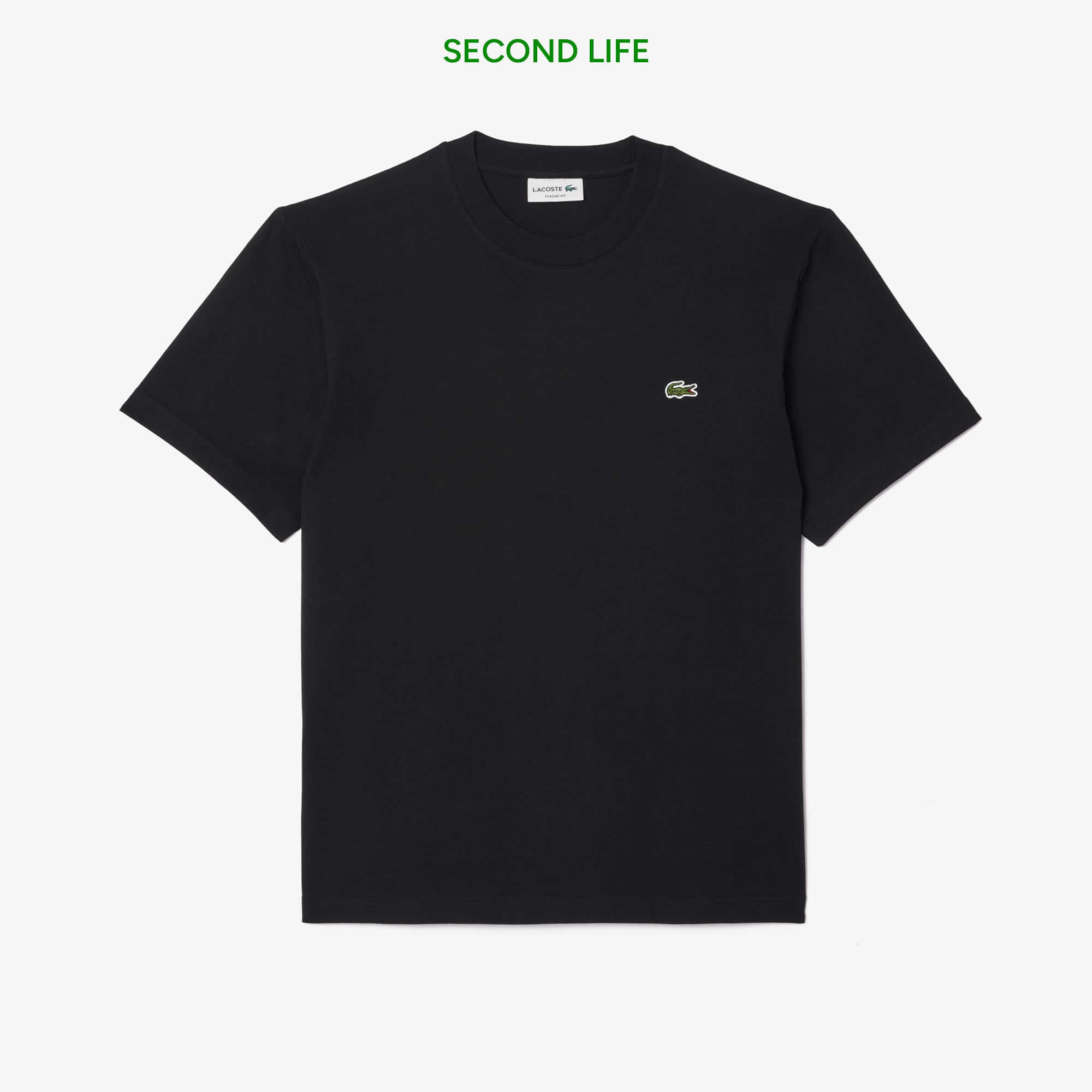 İkinci El Erkek Classic Fit Bisiklet Yaka Siyah T-Shirt
