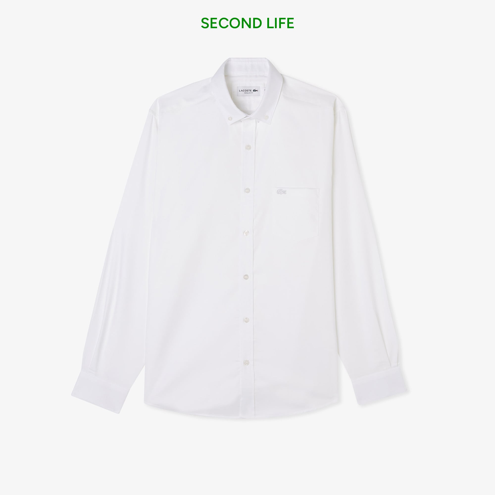 Lacoste İkinci El Erkek Regular Fit Düğmeli Yaka Beyaz Gömlek